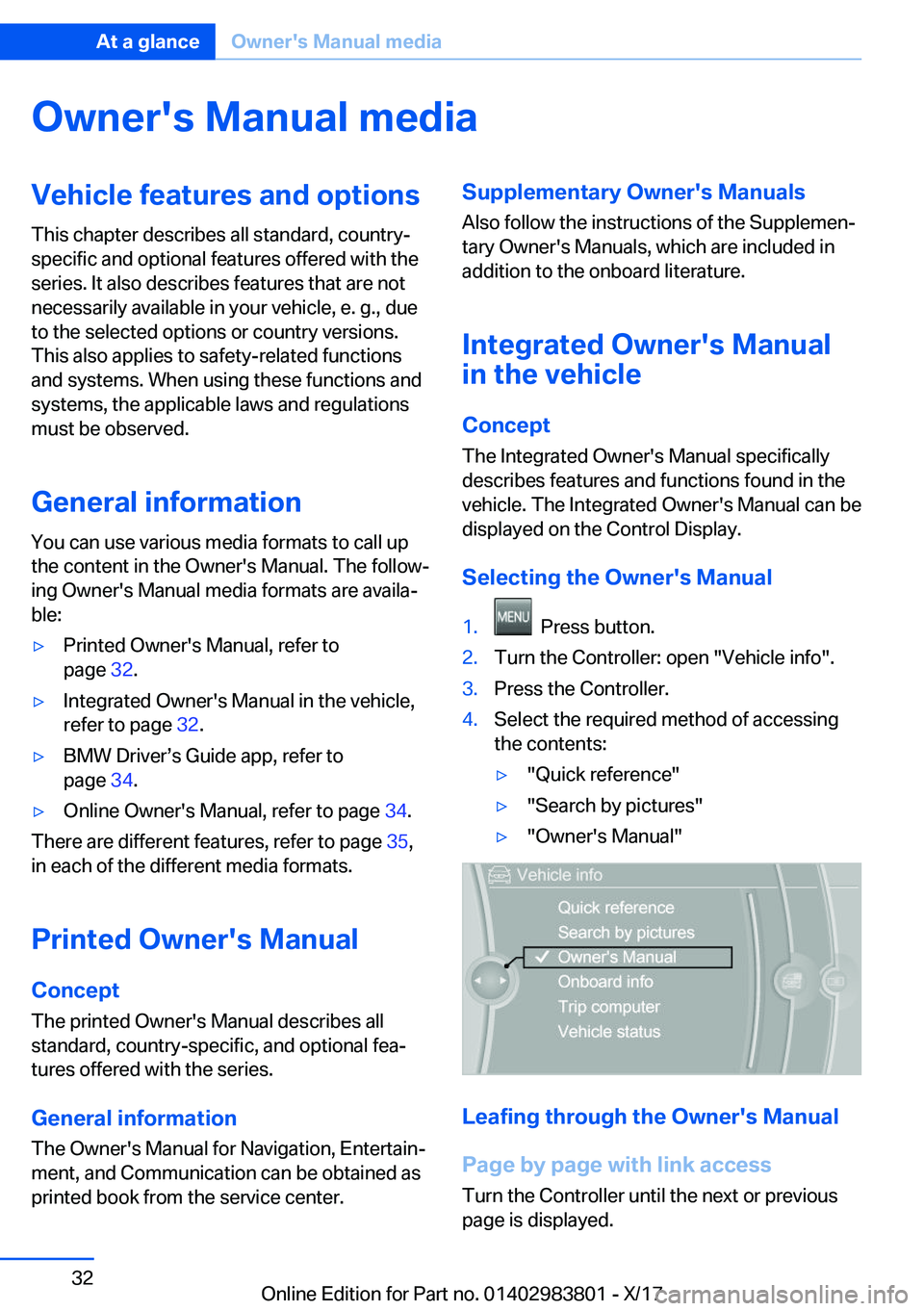 BMW X5 2018  Owners Manual �O�w�n�e�r�'�s��M�a�n�u�a�l��m�e�d�i�a�V�e�h�i�c�l�e��f�e�a�t�u�r�e�s��a�n�d��o�p�t�i�o�n�s�T�h�i�s� �c�h�a�p�t�e�r� �d�e�s�c�r�i�b�e�s� �a�l�l� �s�t�a�n�d�a�r�d�,� �c�o�u�n�t�r�y�-�s�p�e�c�i