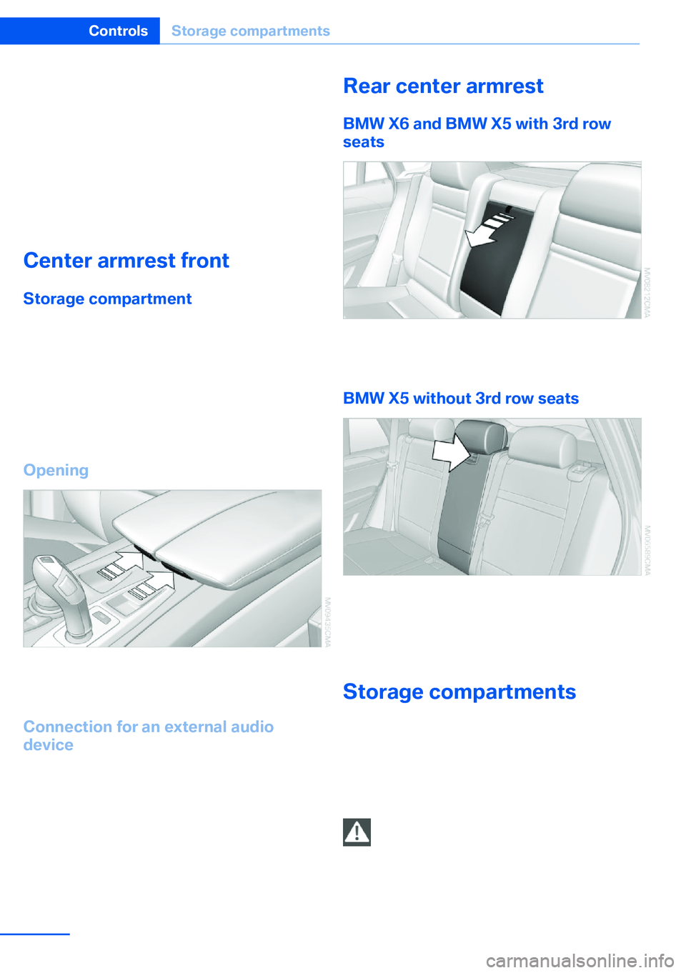 BMW X5 XDRIVE 35I SPORT ACTIVITY 2013  Owners Manual ▷Do not use force when plugging the con‐
nector into the USB interface.▷Do not connect devices such as fans or
lamps to the USB interface.▷Do not connect a USB hard drive.▷Do not use the USB