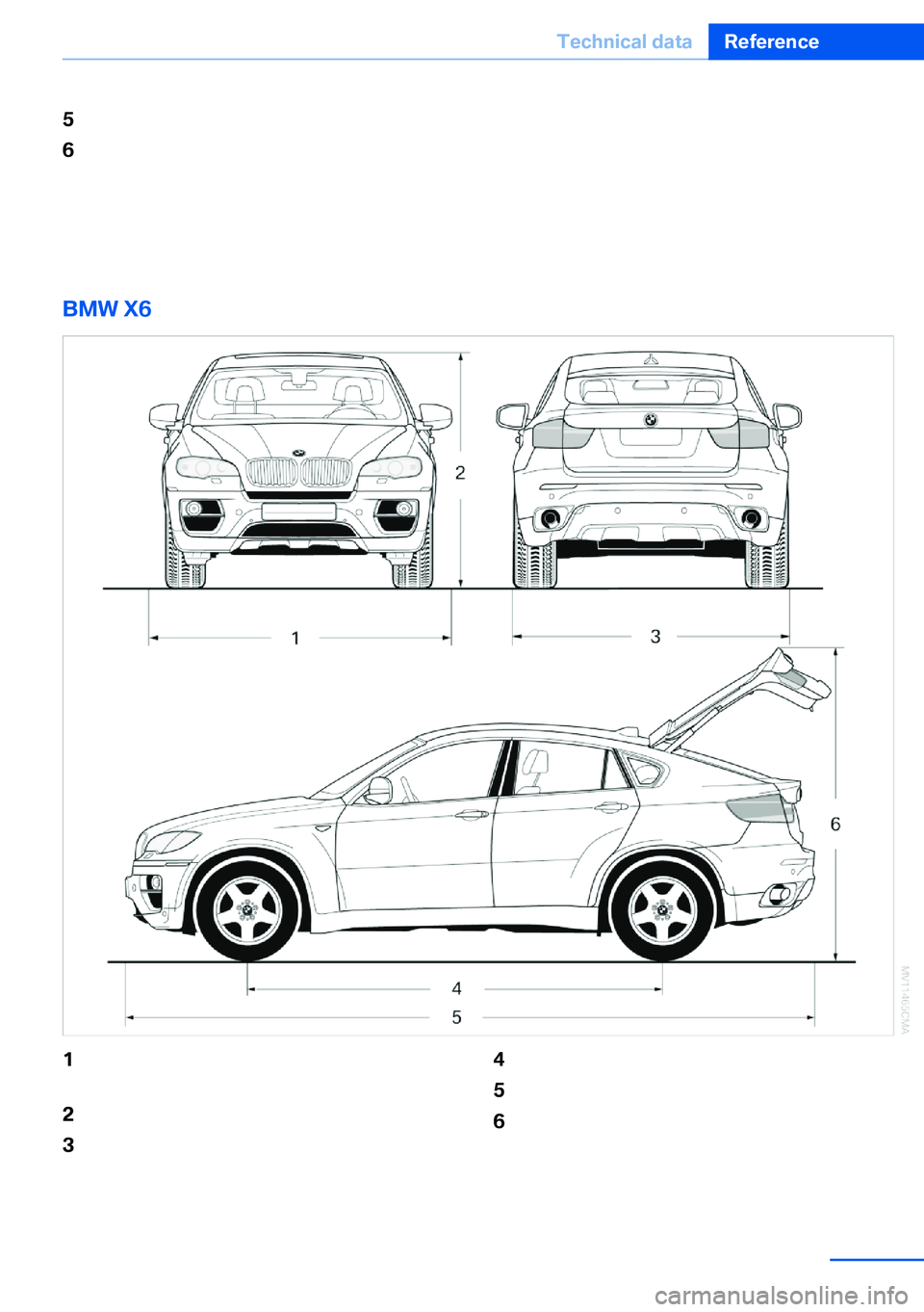 BMW X5 XDRIVE 35I SPORT ACTIVITY 2013  Owners Manual 5Vehicle length: 191.2 inches/4,857 mm6Tailgate opening height: 83.9 inches/
2,132 mmSmallest turning circle dia.: 42.0 ft/12.8 mWith mixed tires the vehicle width may exceed
the specified dimension.
