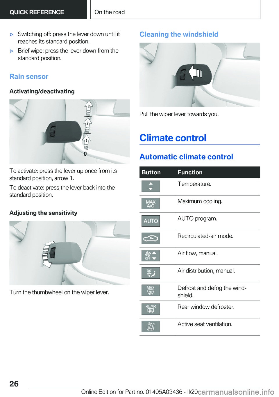 BMW X6 M 2020  Owners Manual 'x�S�w�i�t�c�h�i�n�g��o�f�f�:��p�r�e�s�s��t�h�e��l�e�v�e�r��d�o�w�n��u�n�t�i�l��i�t�r�e�a�c�h�e�s��i�t�s��s�t�a�n�d�a�r�d��p�o�s�i�t�i�o�n�.'x�B�r�i�e�f��w�i�p�e�:��p�r�e�s�s��t�h
