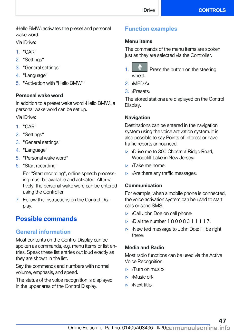 BMW X6 M 2020  Owners Manual #