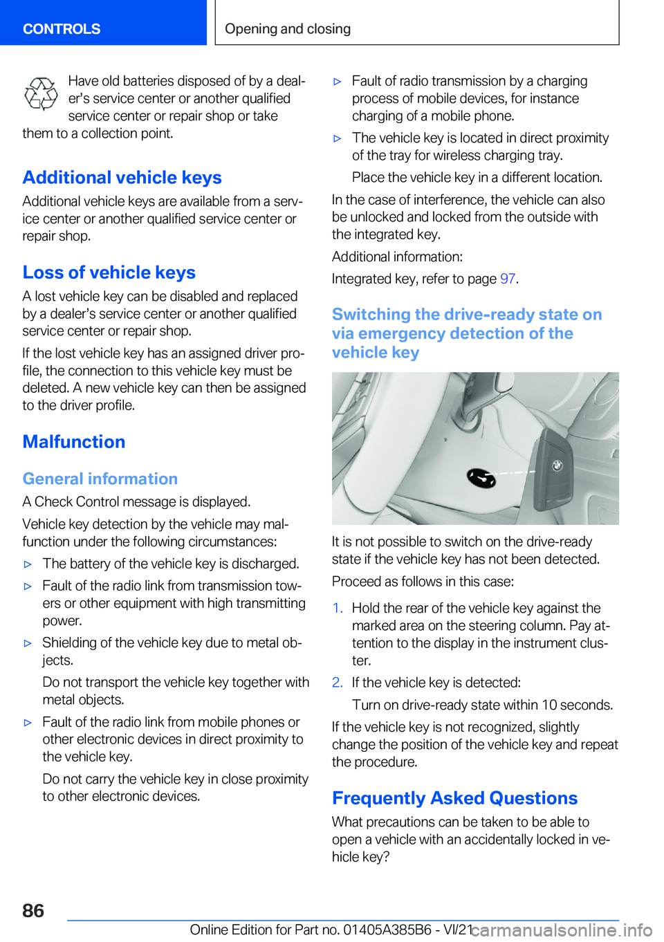BMW X7 2022  Owners Manual �H�a�v�e��o�l�d��b�a�t�t�e�r�i�e�s��d�i�s�p�o�s�e�d��o�f��b�y��a��d�e�a�l#j
�e�r#s�s��s�e�r�v�i�c�e��c�e�n�t�e�r��o�r��a�n�o�t�h�e�r��q�u�a�l�i�f�i�e�d �s�e�r�v�i�c�e��c�e�n�t�e�r��o�r�