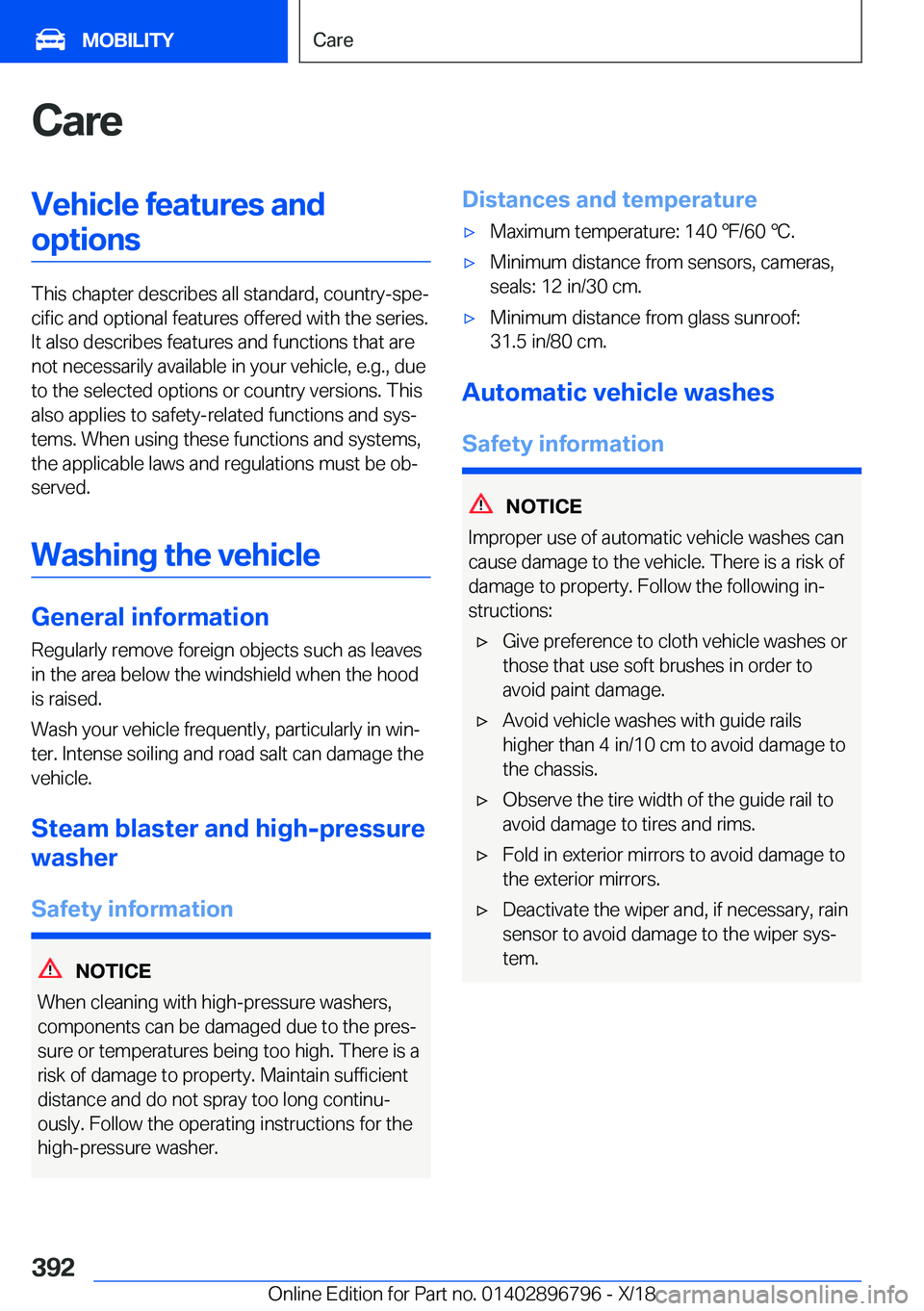 BMW X7 2019  Owners Manual �C�a�r�e�V�e�h�i�c�l�e��f�e�a�t�u�r�e�s��a�n�d�o�p�t�i�o�n�s
�T�h�i�s��c�h�a�p�t�e�r��d�e�s�c�r�i�b�e�s��a�l�l��s�t�a�n�d�a�r�d�,��c�o�u�n�t�r�y�-�s�p�ej�c�i�f�i�c��a�n�d��o�p�t�i�o�n�a�l��