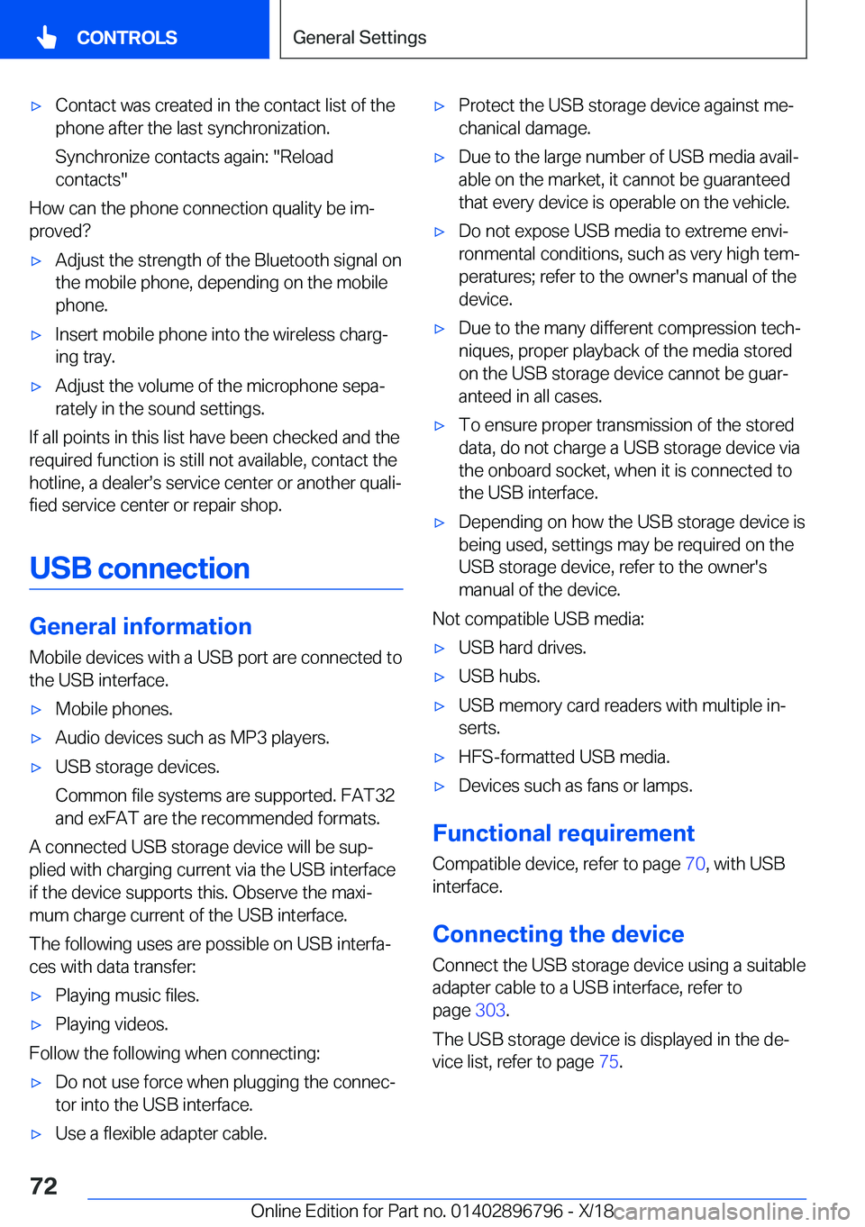 BMW X7 2019  Owners Manual 'x�C�o�n�t�a�c�t��w�a�s��c�r�e�a�t�e�d��i�n��t�h�e��c�o�n�t�a�c�t��l�i�s�t��o�f��t�h�e
�p�h�o�n�e��a�f�t�e�r��t�h�e��l�a�s�t��s�y�n�c�h�r�o�n�i�z�a�t�i�o�n�.
�S�y�n�c�h�r�o�n�i�z�e��c