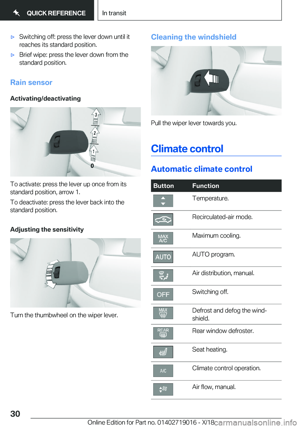 BMW Z4 2019  Owners Manual 'x�S�w�i�t�c�h�i�n�g��o�f�f�:��p�r�e�s�s��t�h�e��l�e�v�e�r��d�o�w�n��u�n�t�i�l��i�t�r�e�a�c�h�e�s��i�t�s��s�t�a�n�d�a�r�d��p�o�s�i�t�i�o�n�.'x�B�r�i�e�f��w�i�p�e�:��p�r�e�s�s��t�h