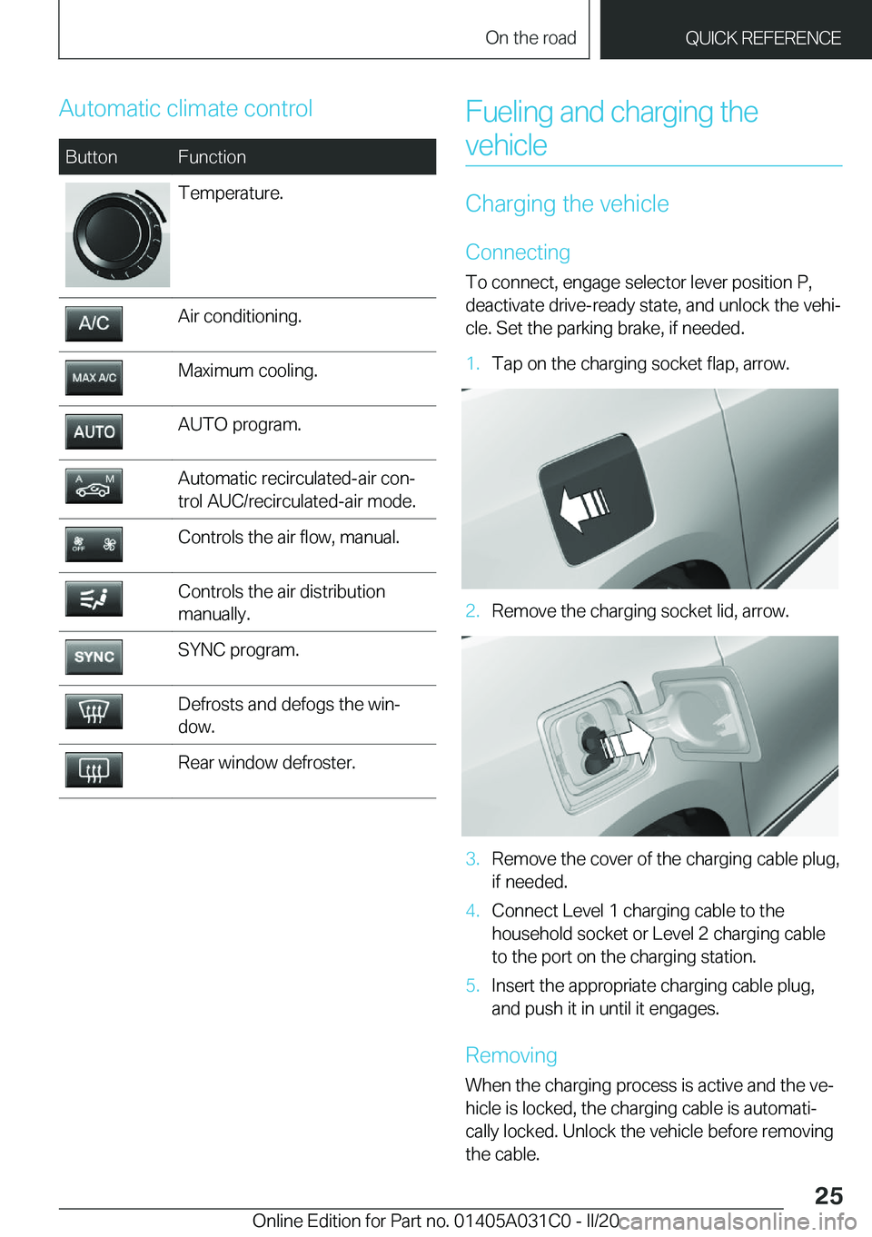 BMW I3 2020  Owners Manual �A�u�t�o�m�a�t�i�c��c�l�i�m�a�t�e��c�o�n�t�r�o�l�B�u�t�t�o�n�F�u�n�c�t�i�o�n�T�e�m�p�e�r�a�t�u�r�e�.�A�i�r��c�o�n�d�i�t�i�o�n�i�n�g�.�M�a�x�i�m�u�m��c�o�o�l�i�n�g�.�A�U�T�O��p�r�o�g�r�a�m�.�A�u�t