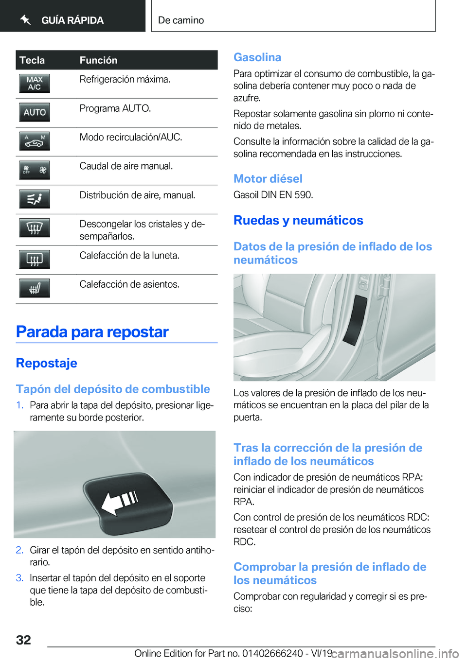 BMW 2 SERIES COUPE 2020  Manuales de Empleo (in Spanish) �T�e�c�l�a�F�u�n�c�i�