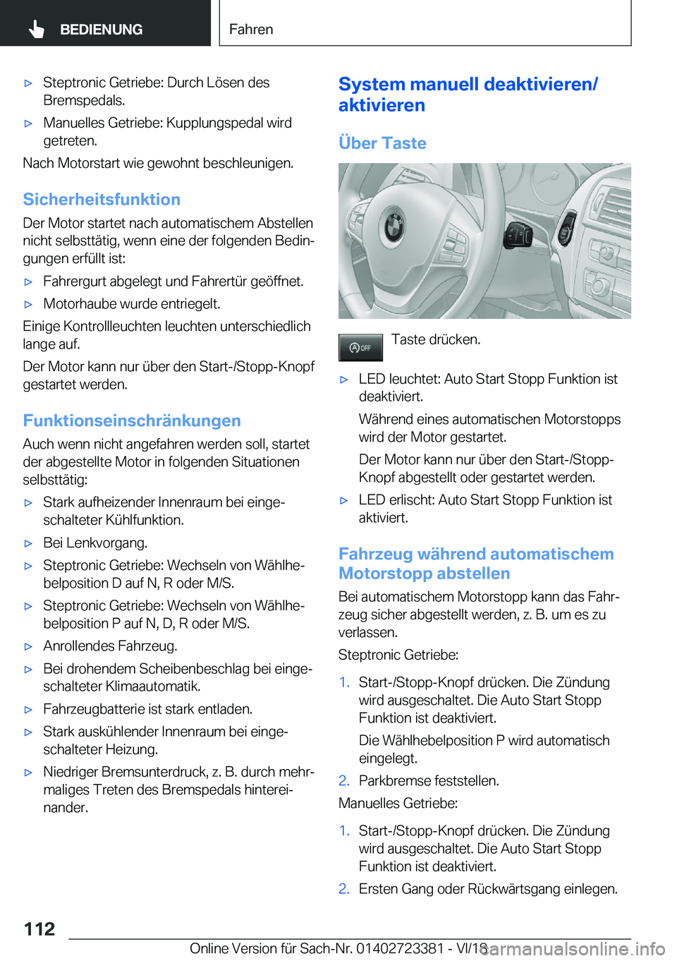 BMW 2 SERIES COUPE 2019  Betriebsanleitungen (in German) x�S�t�e�p�t�r�o�n�i�c��G�e�t�r�i�e�b�e�:��D�u�r�c�h��L�