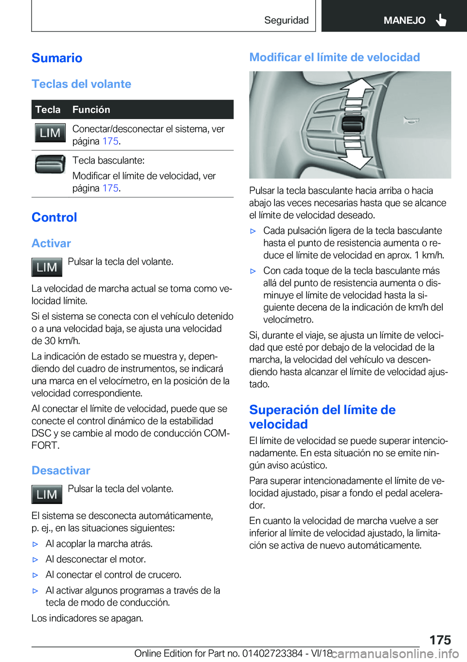 BMW 2 SERIES COUPE 2019  Manuales de Empleo (in Spanish) �S�u�m�a�r�i�o�T�e�c�l�a�s��d�e�l��v�o�l�a�n�t�e�T�e�c�l�a�F�u�n�c�i�