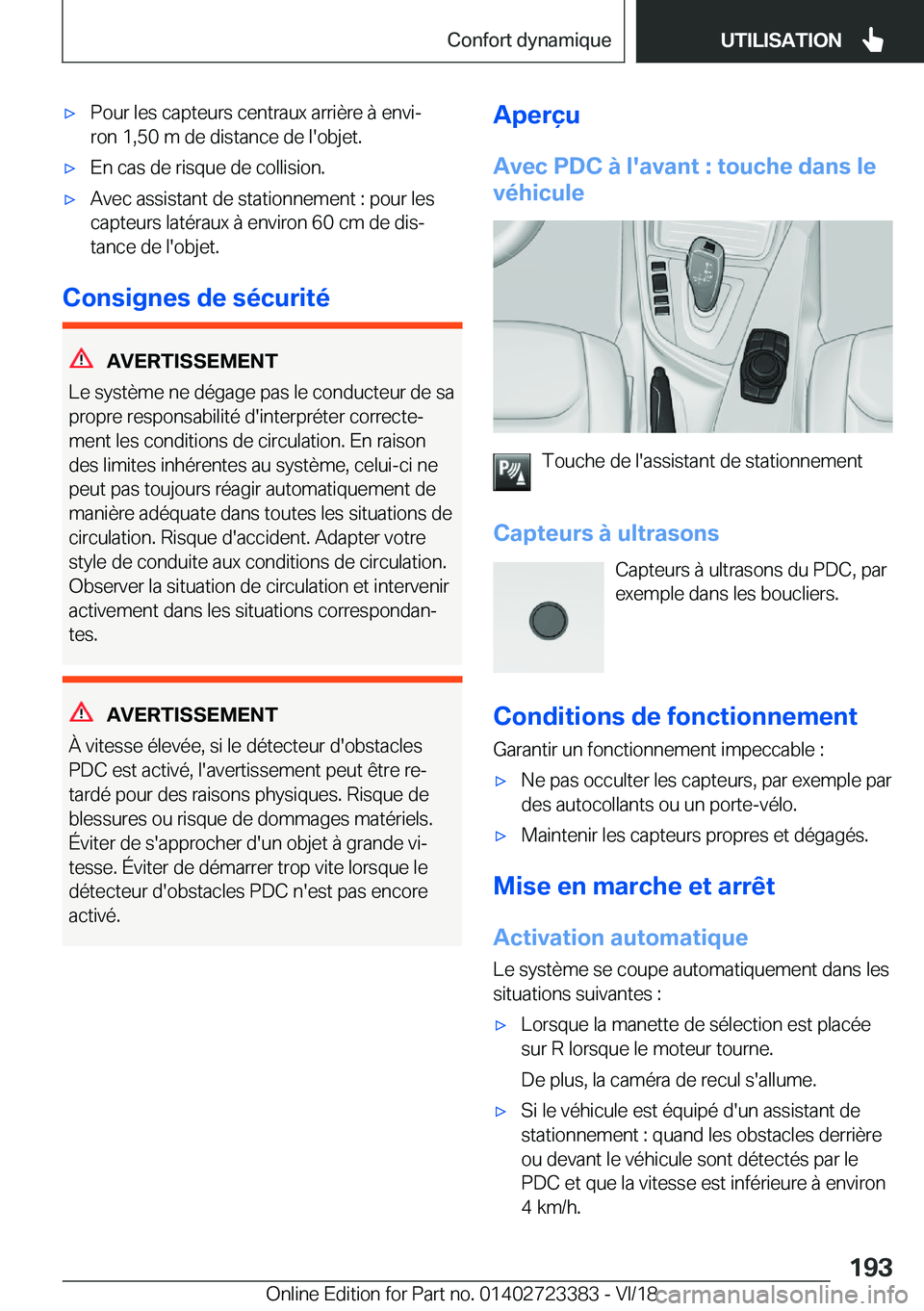 BMW 2 SERIES COUPE 2019  Notices Demploi (in French) 'x�P�o�u�r��l�e�s��c�a�p�t�e�u�r�s��c�e�n�t�r�a�u�x��a�r�r�i�è�r�e��