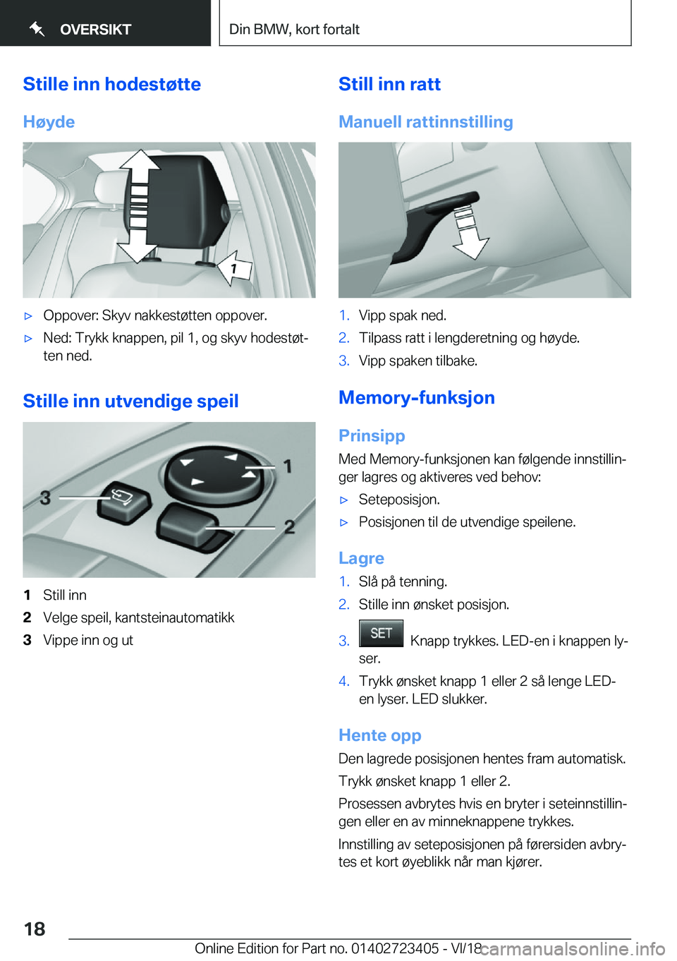 BMW 2 SERIES COUPE 2019  InstruksjonsbØker (in Norwegian) �S�t�i�l�l�e��i�n�n��h�o�d�e�s�t�