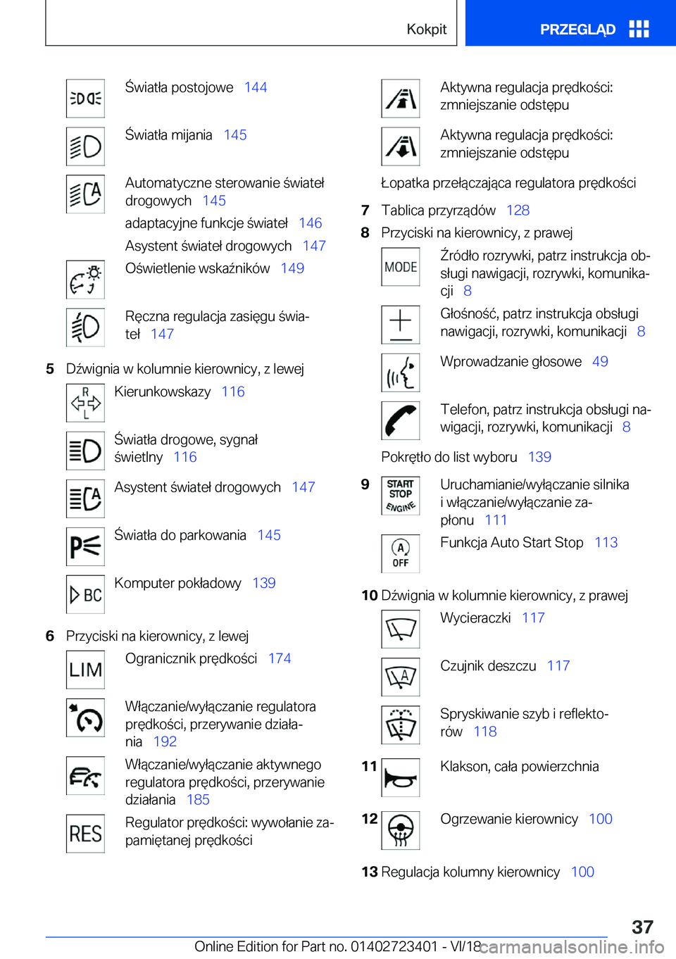 BMW 2 SERIES COUPE 2019  Instrukcja obsługi (in Polish) �w�i�a�t�ł�a��p�o�s�t�o�j�o�w�e\_�1�4�4�w�i�a�t�ł�a��m�i�j�a�n�i�a\_�1�4�5�A�u�t�o�m�a�t�y�c�z�n�e��s�t�e�r�o�w�a�n�i�e��w�i�a�t�e�ł
�d�r�o�g�o�w�y�c�h\_ �1�4�5
�a�d�a�p�t�a�c�y�j�n