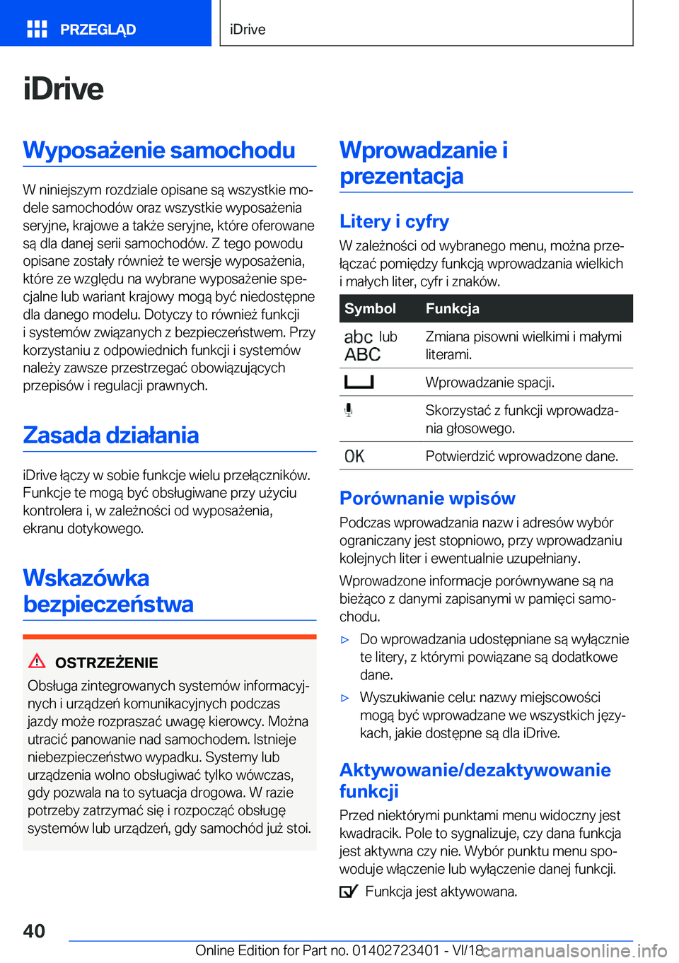 BMW 2 SERIES COUPE 2019  Instrukcja obsługi (in Polish) �i�D�r�i�v�e�W�y�p�o�s�a9�e�n�i�e��s�a�m�o�c�h�o�d�u
�W��n�i�n�i�e�j�s�z�y�m��r�o�z�d�z�i�a�l�e��o�p�i�s�a�n�e��s�