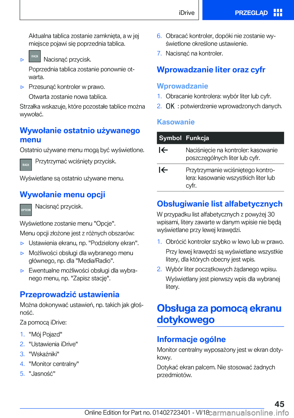 BMW 2 SERIES COUPE 2019  Instrukcja obsługi (in Polish) �A�k�t�u�a�l�n�a��t�a�b�l�i�c�a��z�o�s�t�a�n�i�e��z�a�m�k�n�i�