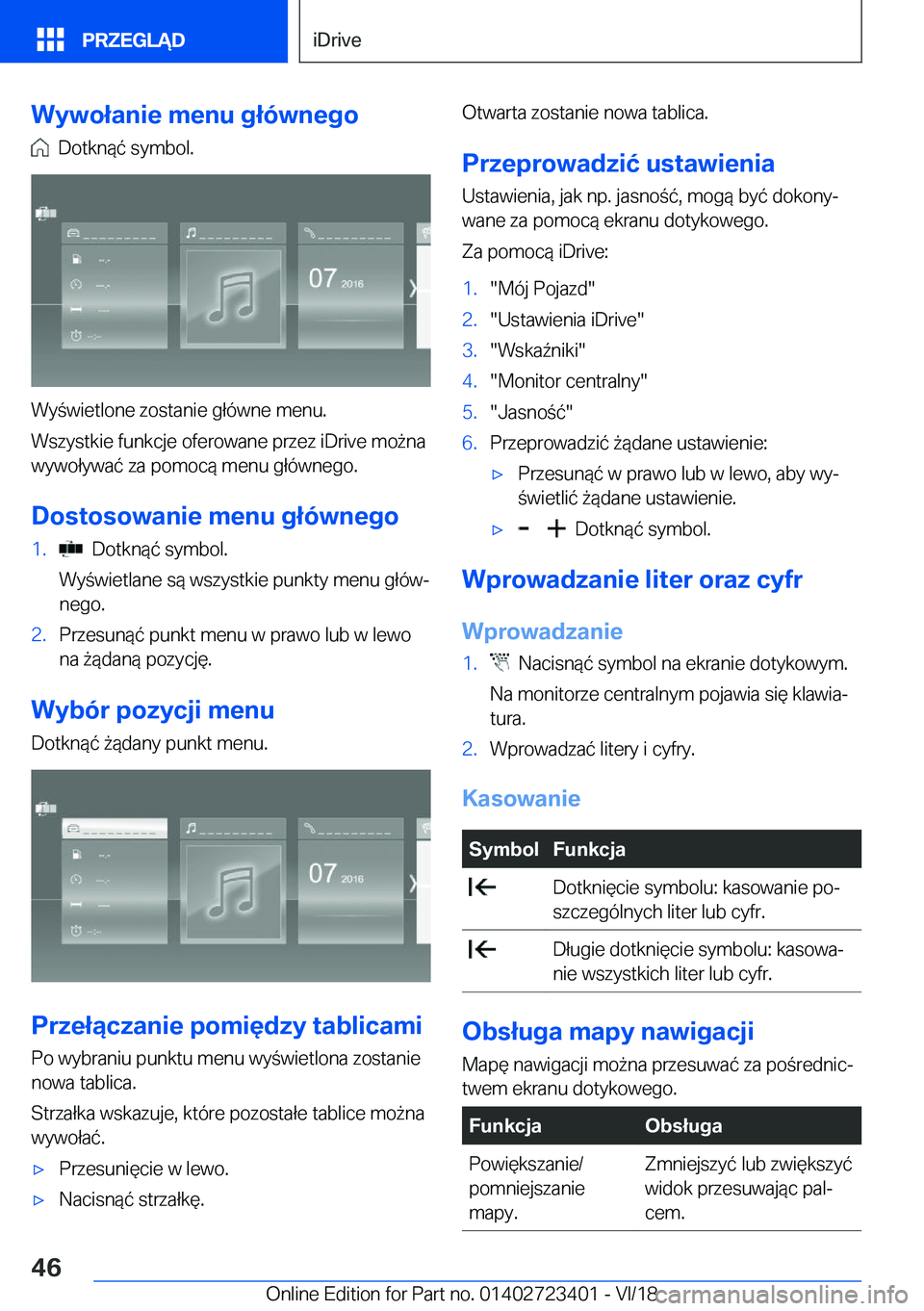 BMW 2 SERIES COUPE 2019  Instrukcja obsługi (in Polish) �W�y�w�o�ł�a�n�i�e��m�e�n�u��g�ł�