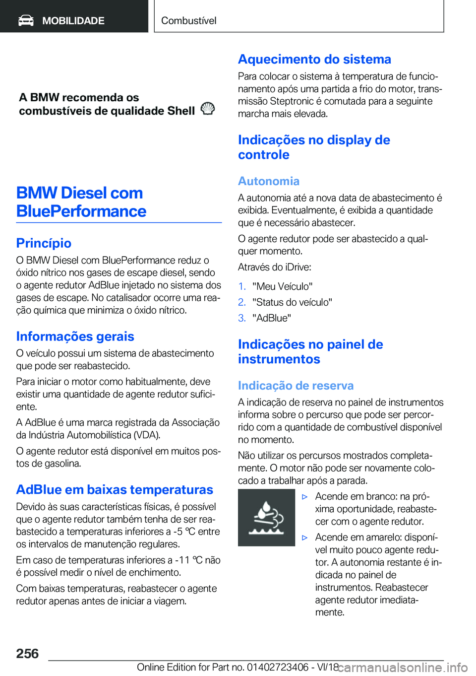 BMW 2 SERIES COUPE 2019  Manual do condutor (in Portuguese) �B�M�W��D�i�e�s�e�l��c�o�m�B�l�u�e�P�e�r�f�o�r�m�a�n�c�e
�P�r�i�n�c�