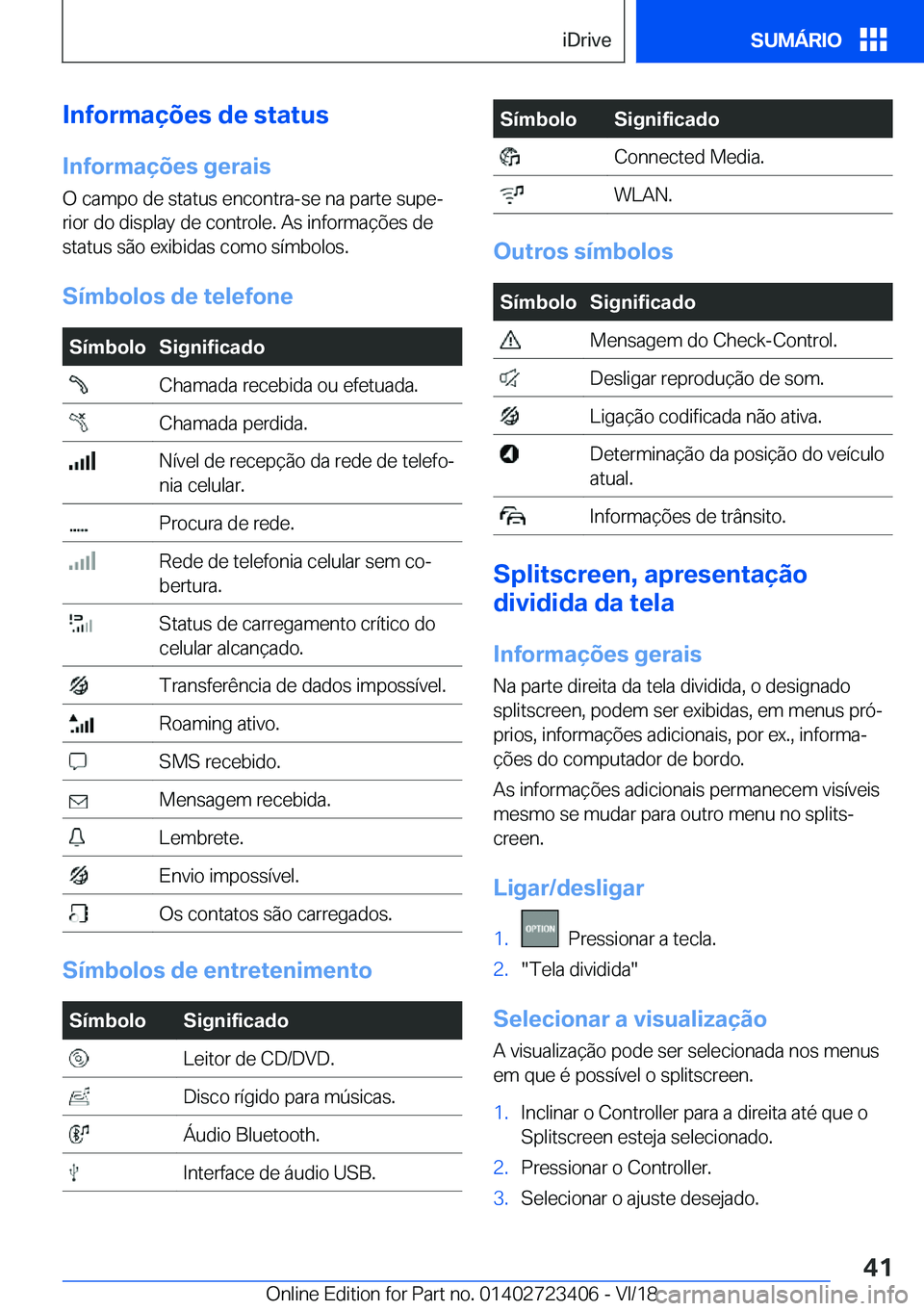 BMW 2 SERIES COUPE 2019  Manual do condutor (in Portuguese) �I�n�f�o�r�m�a�