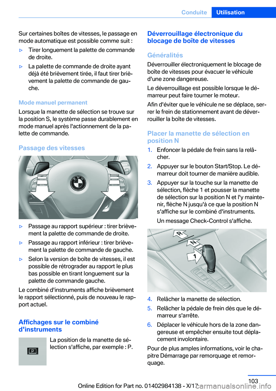 BMW 2 SERIES COUPE 2018  Notices Demploi (in French) �S�u�r� �c�e�r�t�a�i�n�e�s� �b�o�î�t�e�s� �d�e� �v�i�t�e�s�s�e�s�,� �l�e� �p�a�s�s�a�g�e� �e�n
�m�o�d�e� �a�u�t�o�m�a�t�i�q�u�e� �e�s�t� �p�o�s�s�i�b�l�e� �c�o�m�m�e� �s�u�i�t� �:'y�T�i�r�e�r� �l