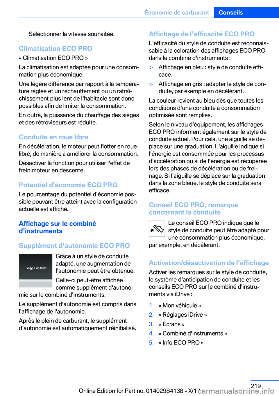BMW 2 SERIES COUPE 2018  Notices Demploi (in French) �S�é�l�e�c�t�i�o�n�n�e�r� �l�a� �v�i�t�e�s�s�e� �s�o�u�h�a�i�t�é�e�.
�C�l�i�m�a�t�i�s�a�t�i�o�n��E�C�O��P�R�O�k� �C�l�i�m�a�t�i�s�a�t�i�o�n� �E�C�O� �P�R�O� �{
�L�a� �c�l�i�m�a�t�i�s�a�t�i�o�n� �e