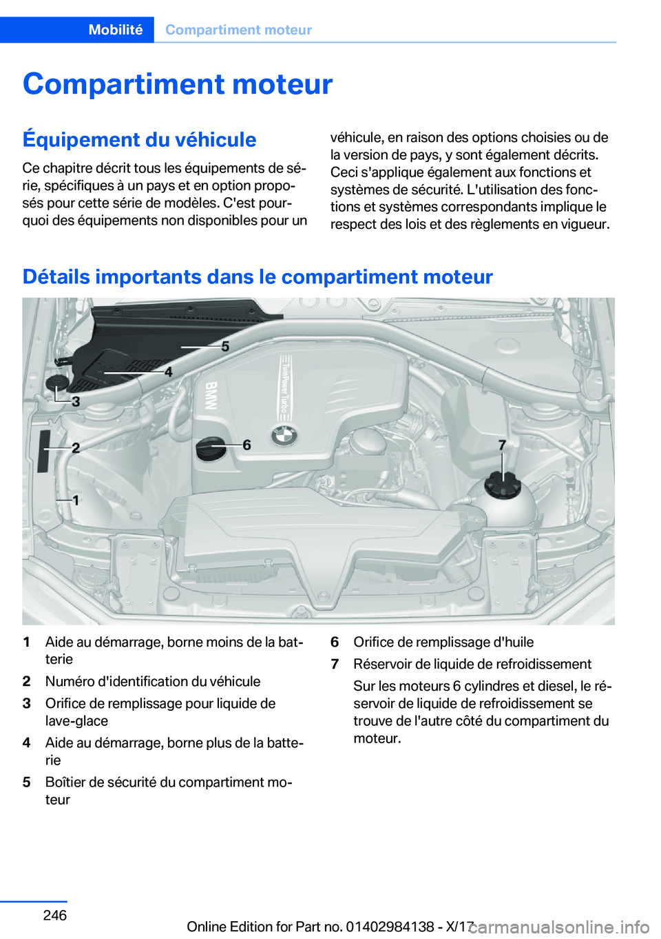 BMW 2 SERIES COUPE 2018  Notices Demploi (in French) �C�o�m�p�a�r�t�i�m�e�n�t��m�o�t�e�u�r�