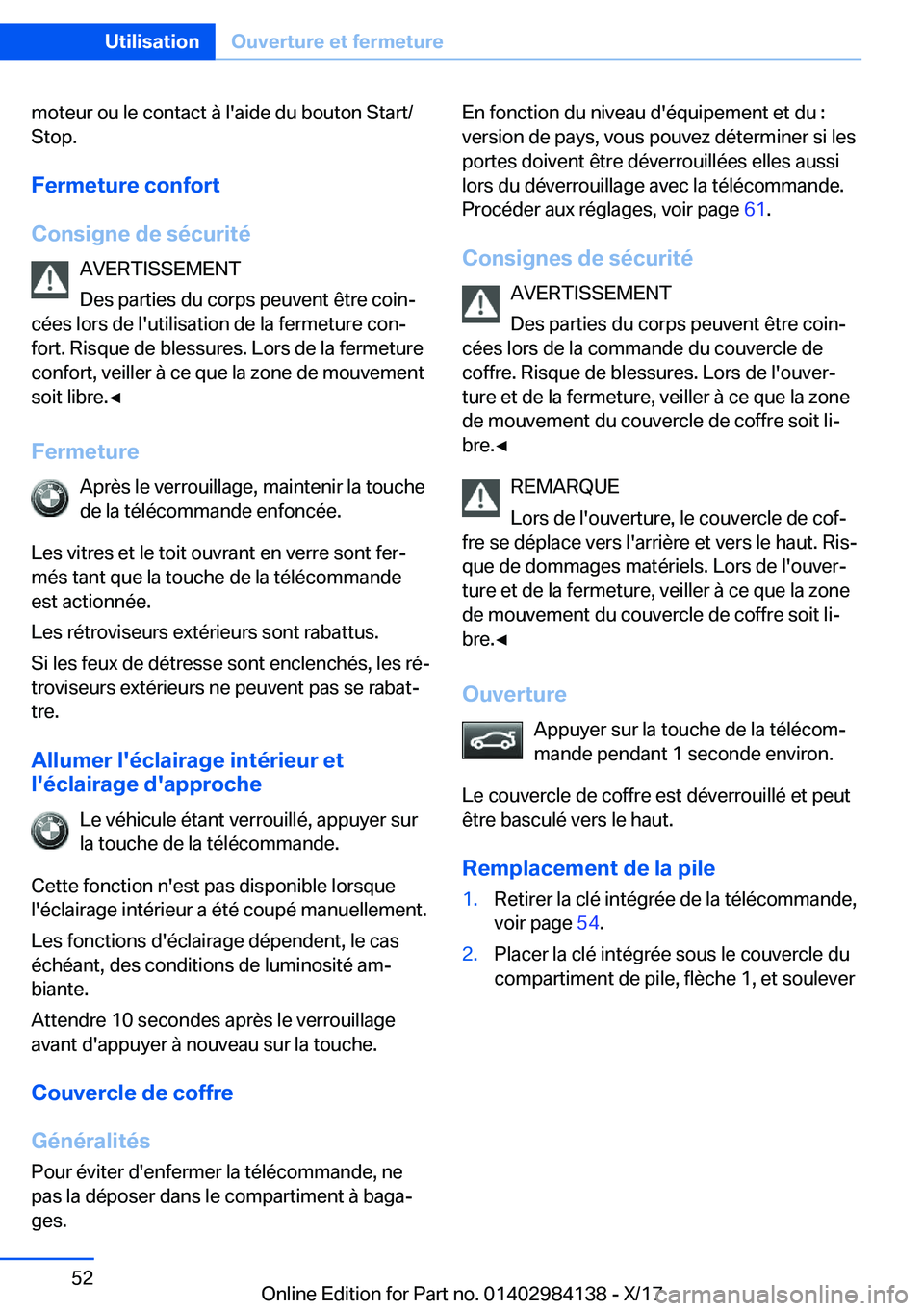 BMW 2 SERIES COUPE 2018  Notices Demploi (in French) �m�o�t�e�u�r� �o�u� �l�e� �c�o�n�t�a�c�t� �