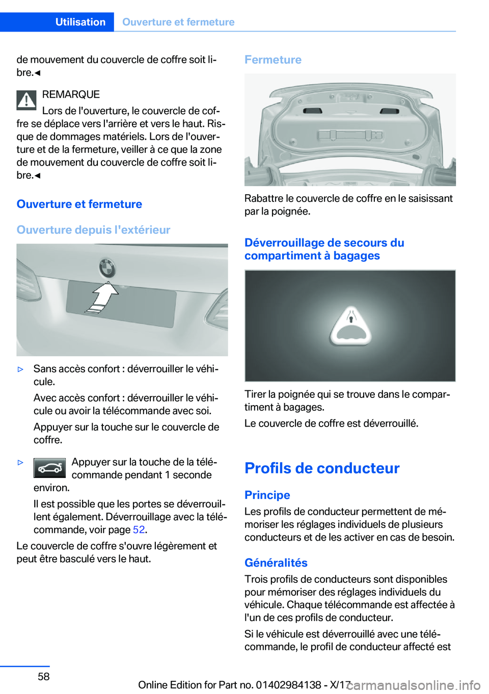 BMW 2 SERIES COUPE 2018  Notices Demploi (in French) �d�e� �m�o�u�v�e�m�e�n�t� �d�u� �c�o�u�v�e�r�c�l�e� �d�e� �c�o�f�f�r�e� �s�o�i�t� �l�ij
�b�r�e�.'