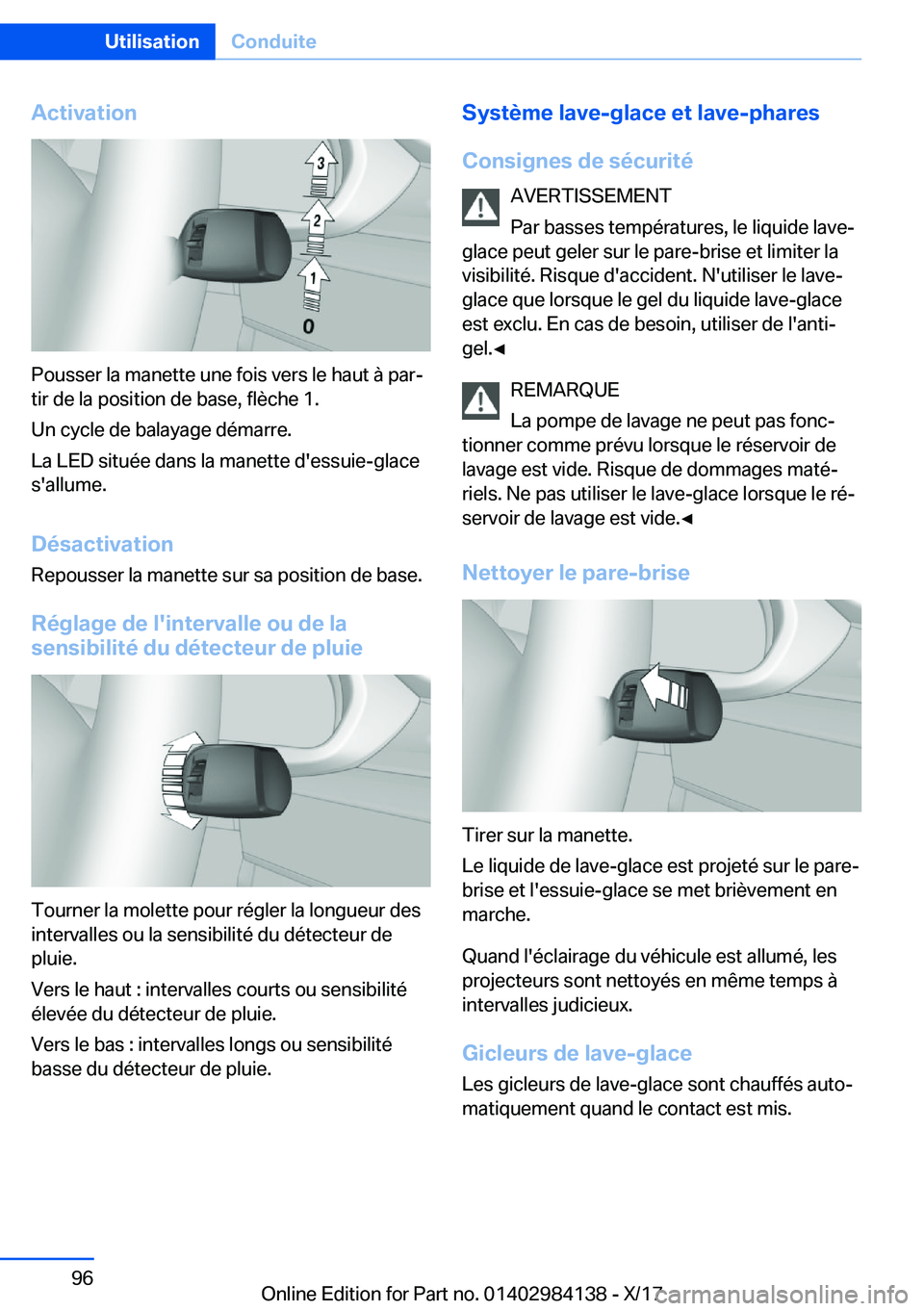 BMW 2 SERIES COUPE 2018  Notices Demploi (in French) �A�c�t�i�v�a�t�i�o�n
�P�o�u�s�s�e�r� �l�a� �m�a�n�e�t�t�e� �u�n�e� �f�o�i�s� �v�e�r�s� �l�e� �h�a�u�t� �