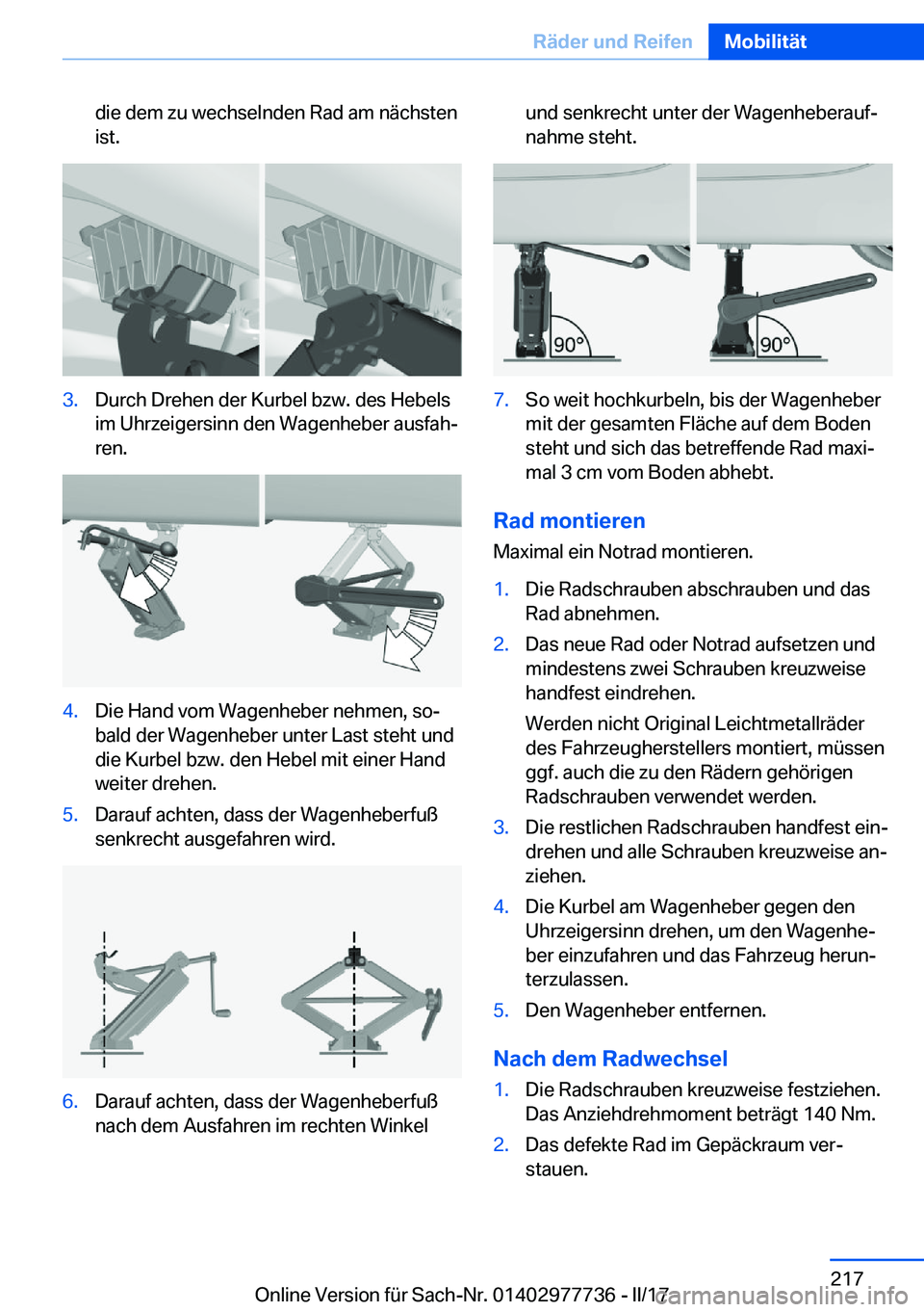 BMW 2 SERIES COUPE 2017  Betriebsanleitungen (in German) �d�i�e� �d�e�m� �z�u� �w�e�c�h�s�e�l�n�d�e�n� �R�a�d� �a�m� �n�