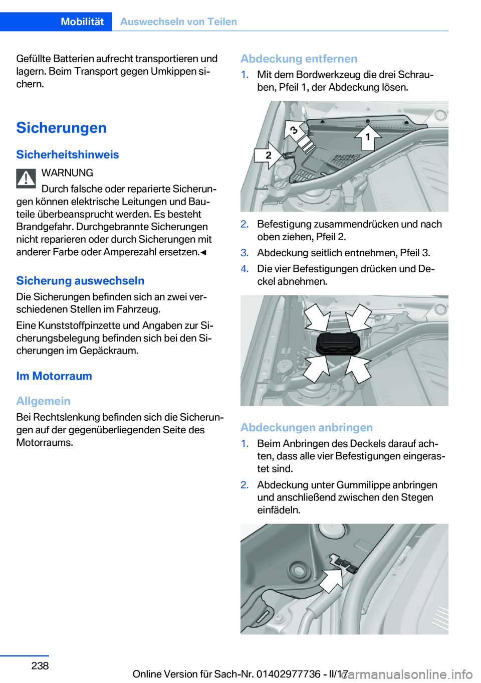 BMW 2 SERIES COUPE 2017  Betriebsanleitungen (in German) �G�e�f�