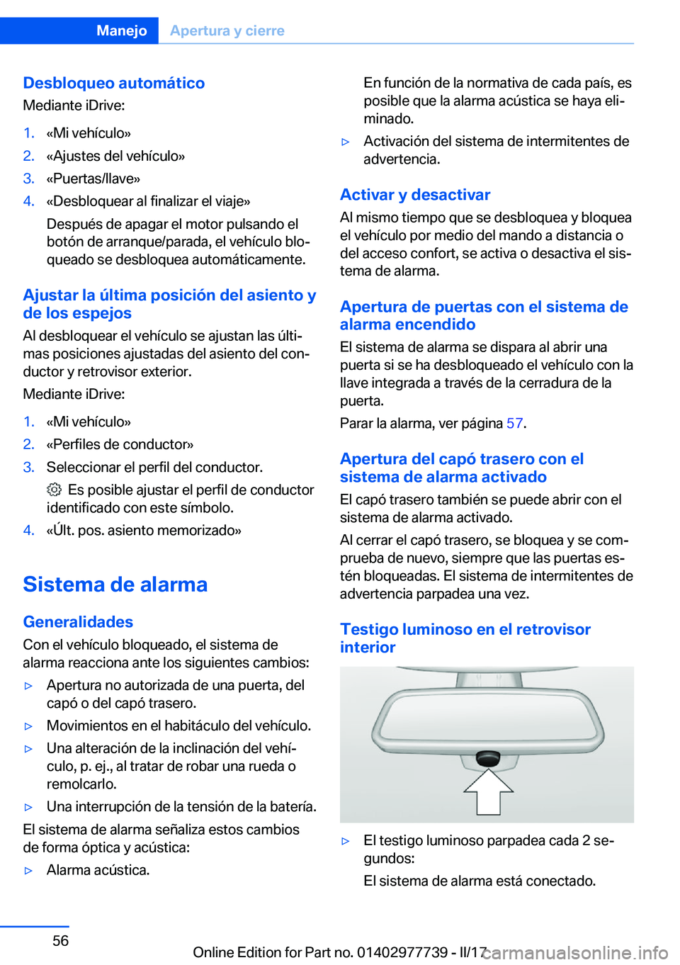 BMW 2 SERIES COUPE 2017  Manuales de Empleo (in Spanish) �D�e�s�b�l�o�q�u�e�o��a�u�t�o�m�