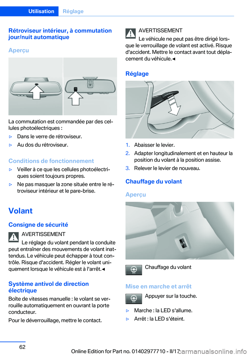 BMW 2 SERIES COUPE 2017  Notices Demploi (in French) �R�é�t�r�o�v�i�s�e�u�r��i�n�t�é�r�i�e�u�r�,��