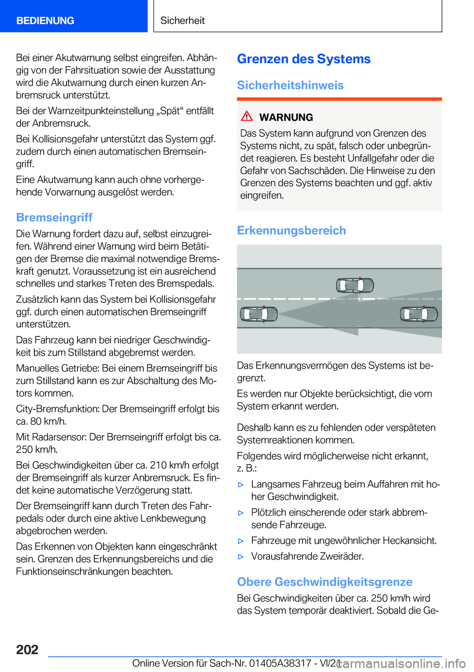 BMW 2 SERIES GRAN COUPE 2022  Betriebsanleitungen (in German) �B�e�i��e�i�n�e�r��A�k�u�t�w�a�r�n�u�n�g��s�e�l�b�s�t��e�i�n�g�r�e�i�f�e�n�.��A�b�h�