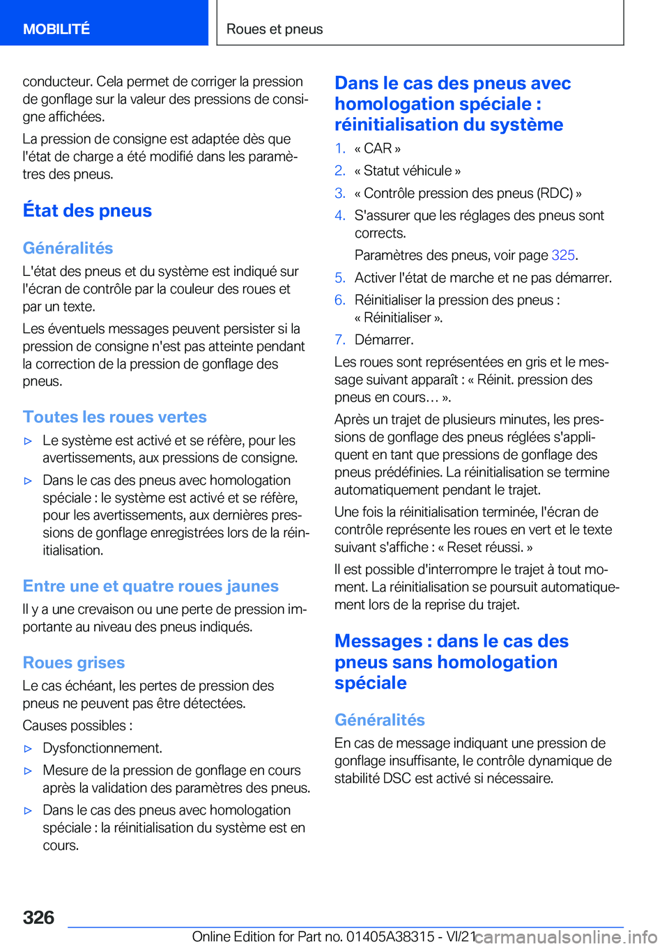 BMW 2 SERIES GRAN COUPE 2022  Notices Demploi (in French) �c�o�n�d�u�c�t�e�u�r�.��C�e�l�a��p�e�r�m�e�t��d�e��c�o�r�r�i�g�e�r��l�a��p�r�e�s�s�i�o�n
�d�e��g�o�n�f�l�a�g�e��s�u�r��l�a��v�a�l�e�u�r��d�e�s��p�r�e�s�s�i�o�n�s��d�e��c�o�n�s�ij
�g�n�e