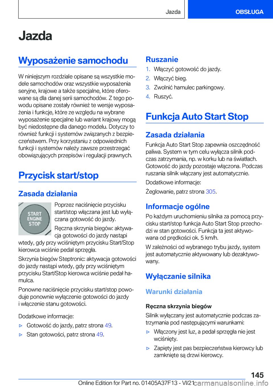 BMW 2 SERIES GRAN COUPE 2022  Instrukcja obsługi (in Polish) �J�a�z�d�a�W�y�p�o�s�a9�e�n�i�e��s�a�m�o�c�h�o�d�u
�W��n�i�n�i�e�j�s�z�y�m��r�o�z�d�z�i�a�l�e��o�p�i�s�a�n�e��s�