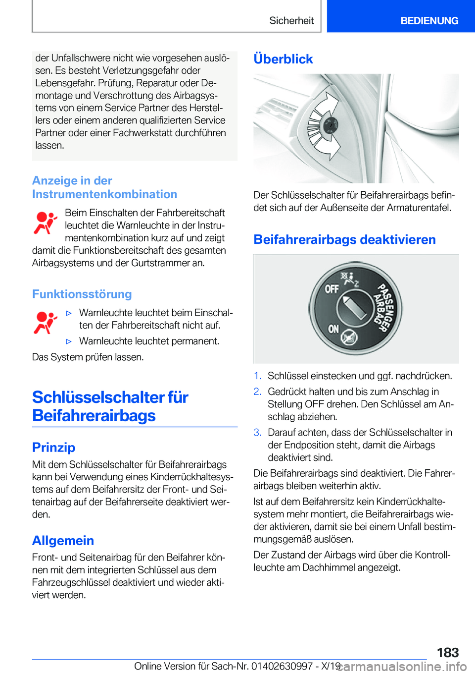 BMW 2 SERIES GRAN COUPE 2020  Betriebsanleitungen (in German) �d�e�r��U�n�f�a�l�l�s�c�h�w�e�r�e��n�i�c�h�t��w�i�e��v�o�r�g�e�s�e�h�e�n��a�u�s�l�