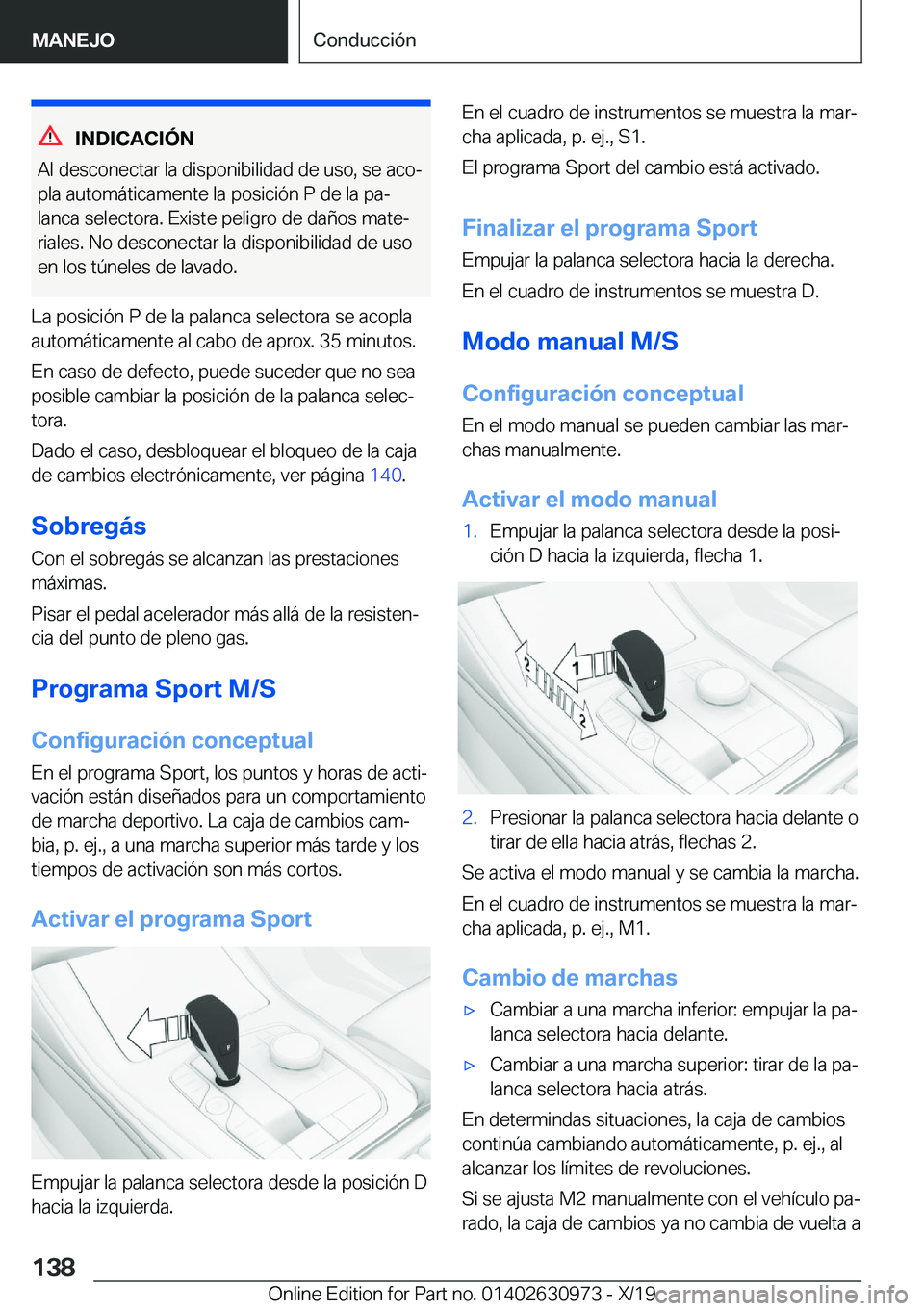 BMW 2 SERIES GRAN COUPE 2020  Manuales de Empleo (in Spanish) �I�N�D�I�C�A�C�I�