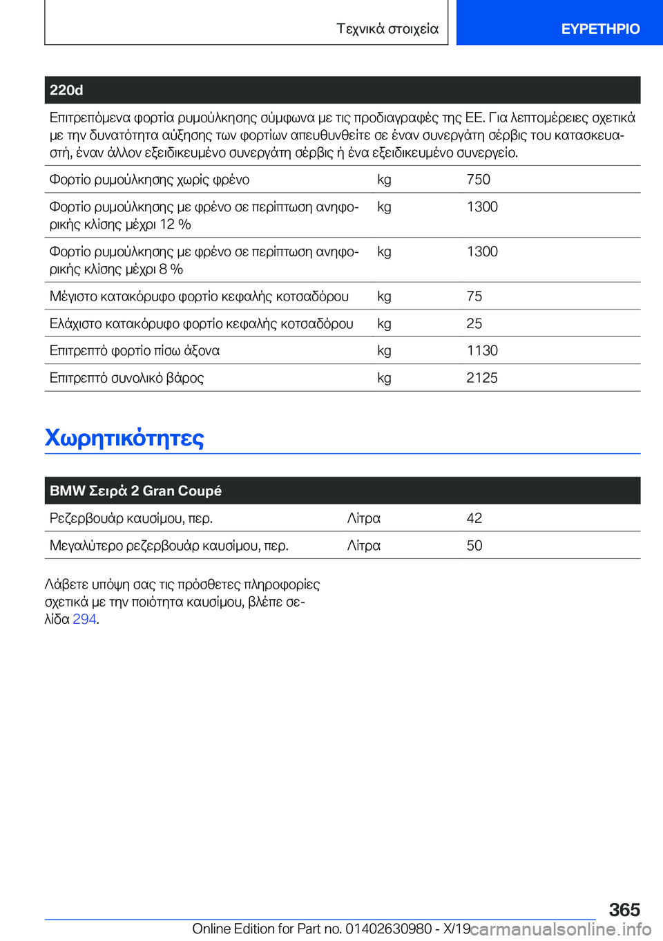 BMW 2 SERIES GRAN COUPE 2020  ΟΔΗΓΌΣ ΧΡΉΣΗΣ (in Greek) �2�2�0�dXc\gdwco_w`s�ibdgRs�dh_bp^]yfye�fp_il`s�_w�g\e�cdbv\sudsioe�gye�XX�.�V\s�^wcgb_odw\we�fjwg\]n
_w�