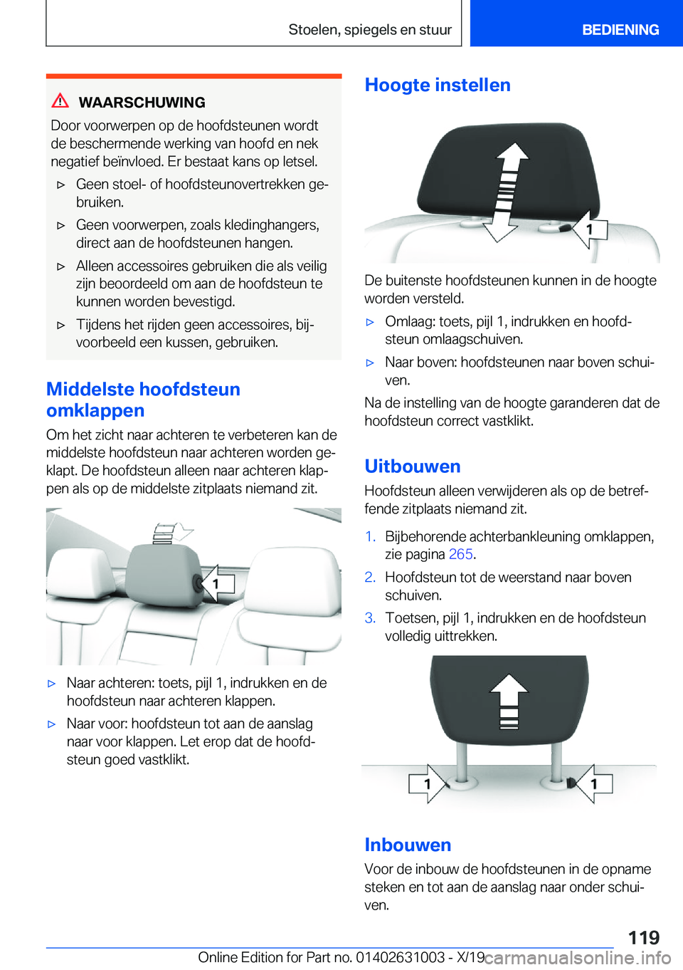 BMW 2 SERIES GRAN COUPE 2020  Instructieboekjes (in Dutch) �W�A�A�R�S�C�H�U�W�I�N�G
�D�o�o�r��v�o�o�r�w�e�r�p�e�n��o�p��d�e��h�o�o�f�d�s�t�e�u�n�e�n��w�o�r�d�t �d�e��b�e�s�c�h�e�r�m�e�n�d�e��w�e�r�k�i�n�g��v�a�n��h�o�o�f�d��e�n��n�e�k�n�e�g�a�t�i�e