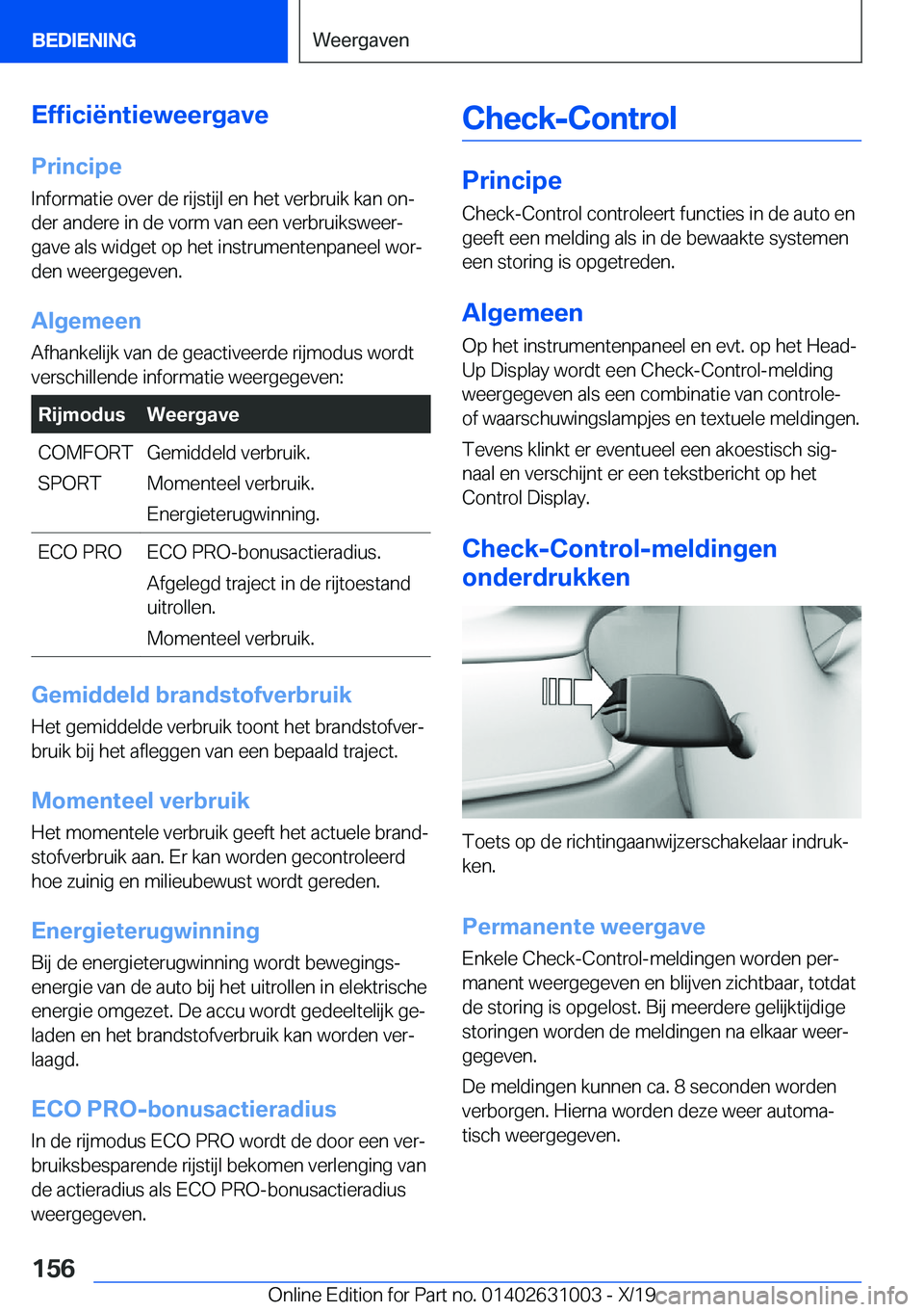 BMW 2 SERIES GRAN COUPE 2020  Instructieboekjes (in Dutch) �E�f�f�i�c�i�