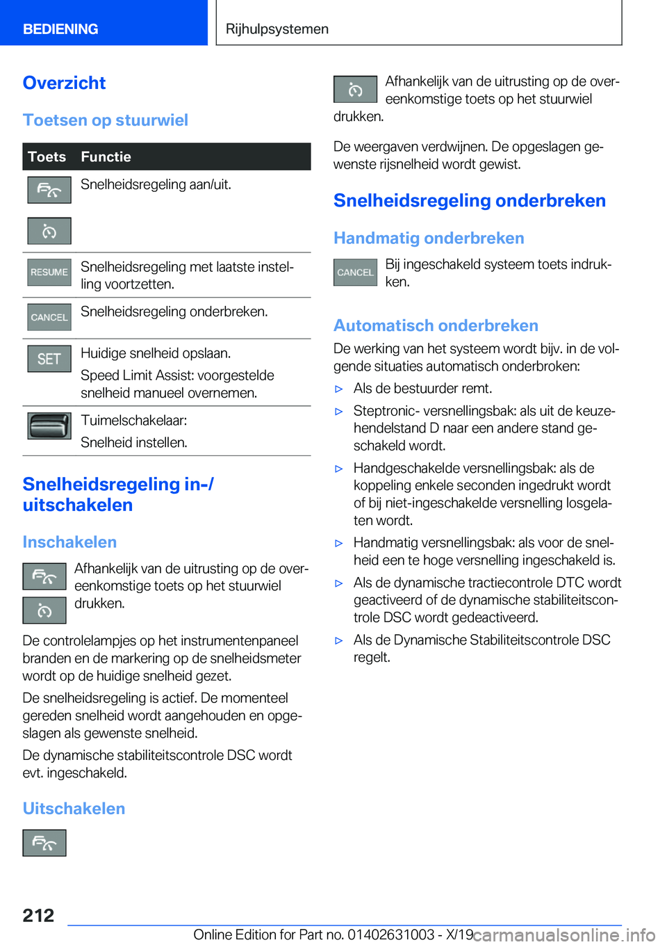 BMW 2 SERIES GRAN COUPE 2020  Instructieboekjes (in Dutch) �O�v�e�r�z�i�c�h�t�T�o�e�t�s�e�n��o�p��s�t�u�u�r�w�i�e�l�T�o�e�t�s�F�u�n�c�t�i�e�S�n�e�l�h�e�i�d�s�r�e�g�e�l�i�n�g��a�a�n�/�u�i�t�.�S�n�e�l�h�e�i�d�s�r�e�g�e�l�i�n�g��m�e�t��l�a�a�t�s�t�e��i�n�s
