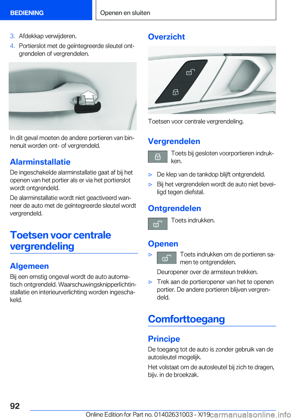 BMW 2 SERIES GRAN COUPE 2020  Instructieboekjes (in Dutch) �3�.�A�f�d�e�k�k�a�p��v�e�r�w�i�j�d�e�r�e�n�.�4�.�P�o�r�t�i�e�r�s�l�o�t��m�e�t��d�e��g�e�
