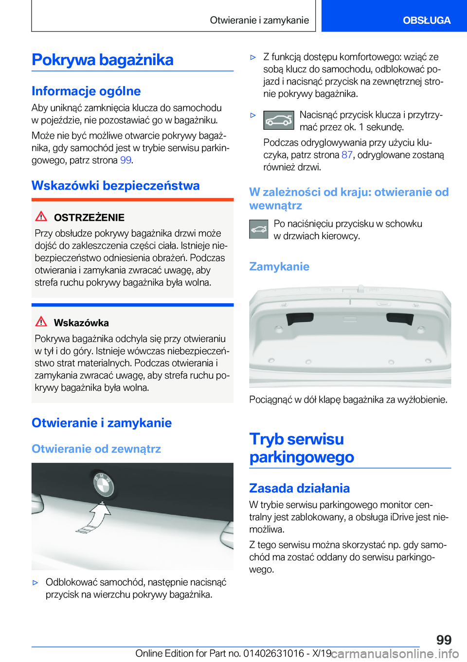 BMW 2 SERIES GRAN COUPE 2020  Instrukcja obsługi (in Polish) �P�o�k�r�y�w�a��b�a�g�a9�n�i�k�a
�I�n�f�o�r�m�a�c�j�e��o�g�