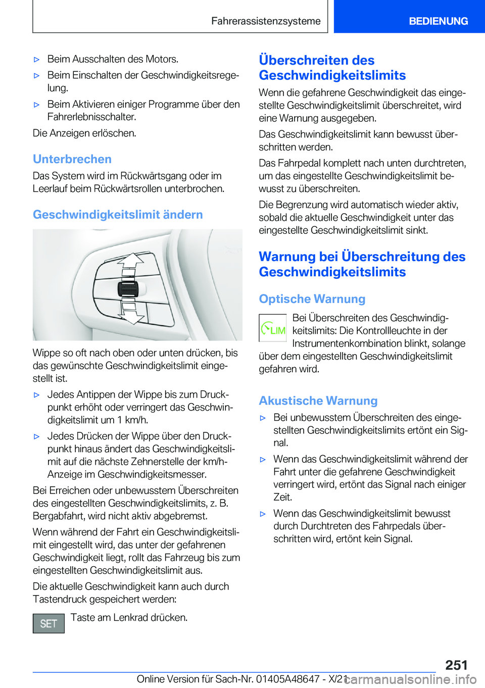 BMW 3 SERIES 2022  Betriebsanleitungen (in German) x�B�e�i�m��A�u�s�s�c�h�a�l�t�e�n��d�e�s��M�o�t�o�r�s�.x�B�e�i�m��E�i�n�s�c�h�a�l�t�e�n��d�e�r��G�e�s�c�h�w�i�n�d�i�g�k�e�i�t�s�r�e�g�ej�l�u�n�g�.x�B�e�i�m��A�k�t�i�v�i�e�r�e�n��e�i�n�i�g�e