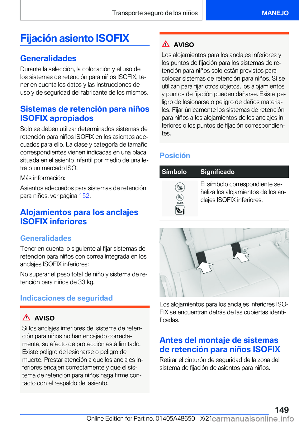 BMW 3 SERIES 2022  Manuales de Empleo (in Spanish) �F�i�j�a�c�i�