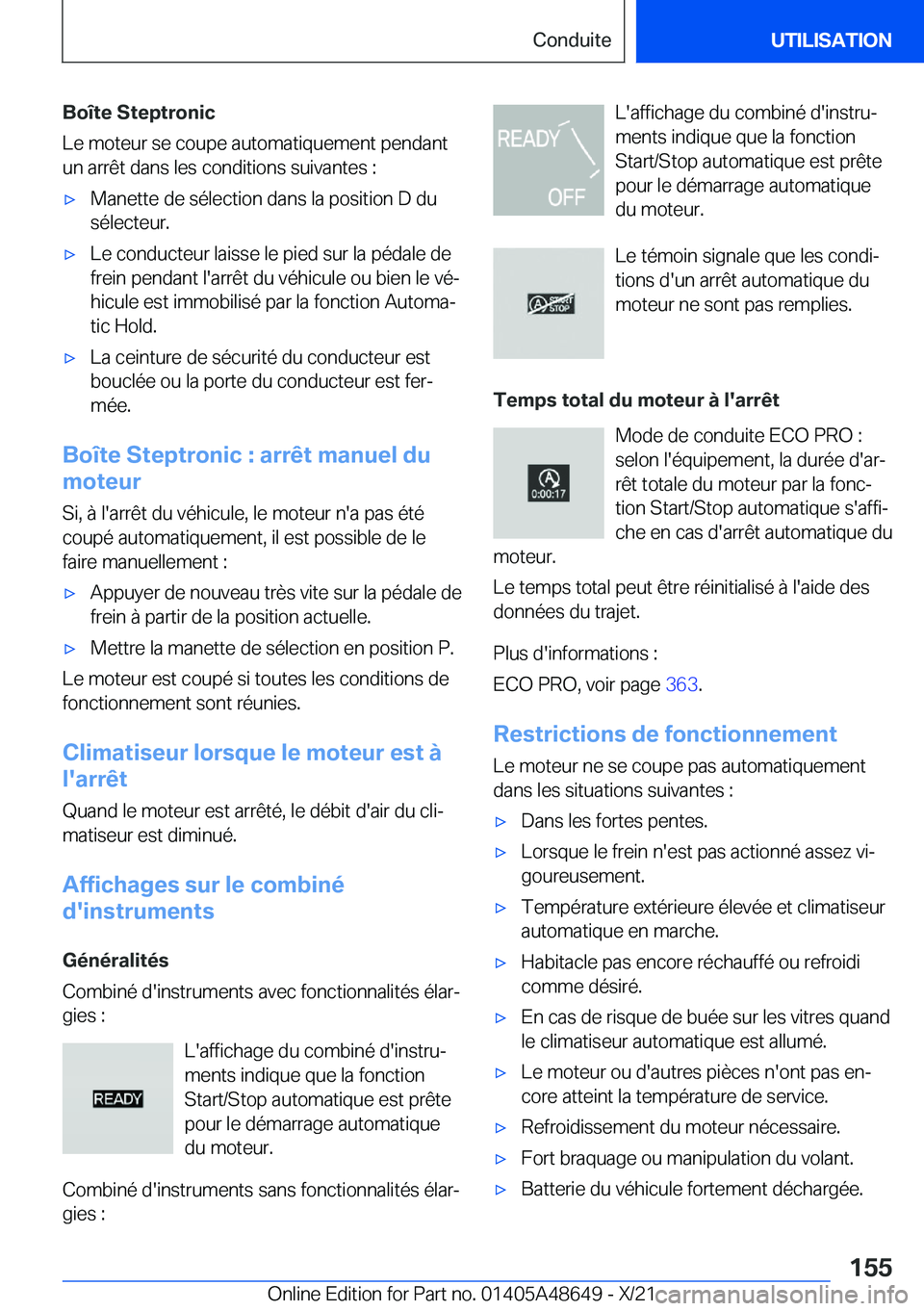 BMW 3 SERIES 2022  Notices Demploi (in French) �B�o�