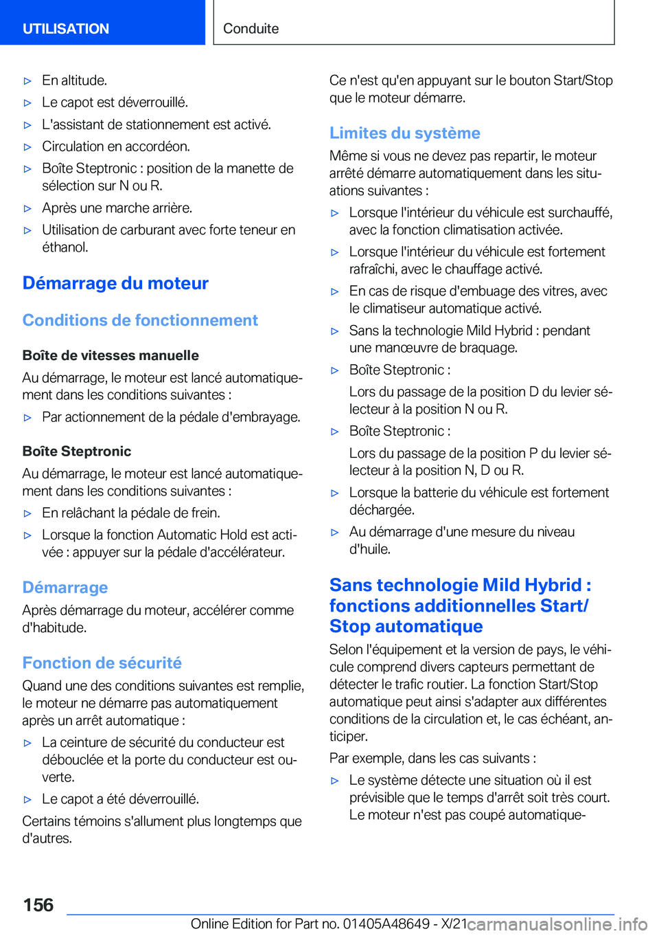 BMW 3 SERIES 2022  Notices Demploi (in French) 'x�E�n��a�l�t�i�t�u�d�e�.'x�L�e��c�a�p�o�t��e�s�t��d�é�v�e�r�r�o�u�i�l�l�é�.'x�L�'�a�s�s�i�s�t�a�n�t��d�e��s�t�a�t�i�o�n�n�e�m�e�n�t��e�s�t��a�c�t�i�v�é�.'x�C�i�r�c�u�l�