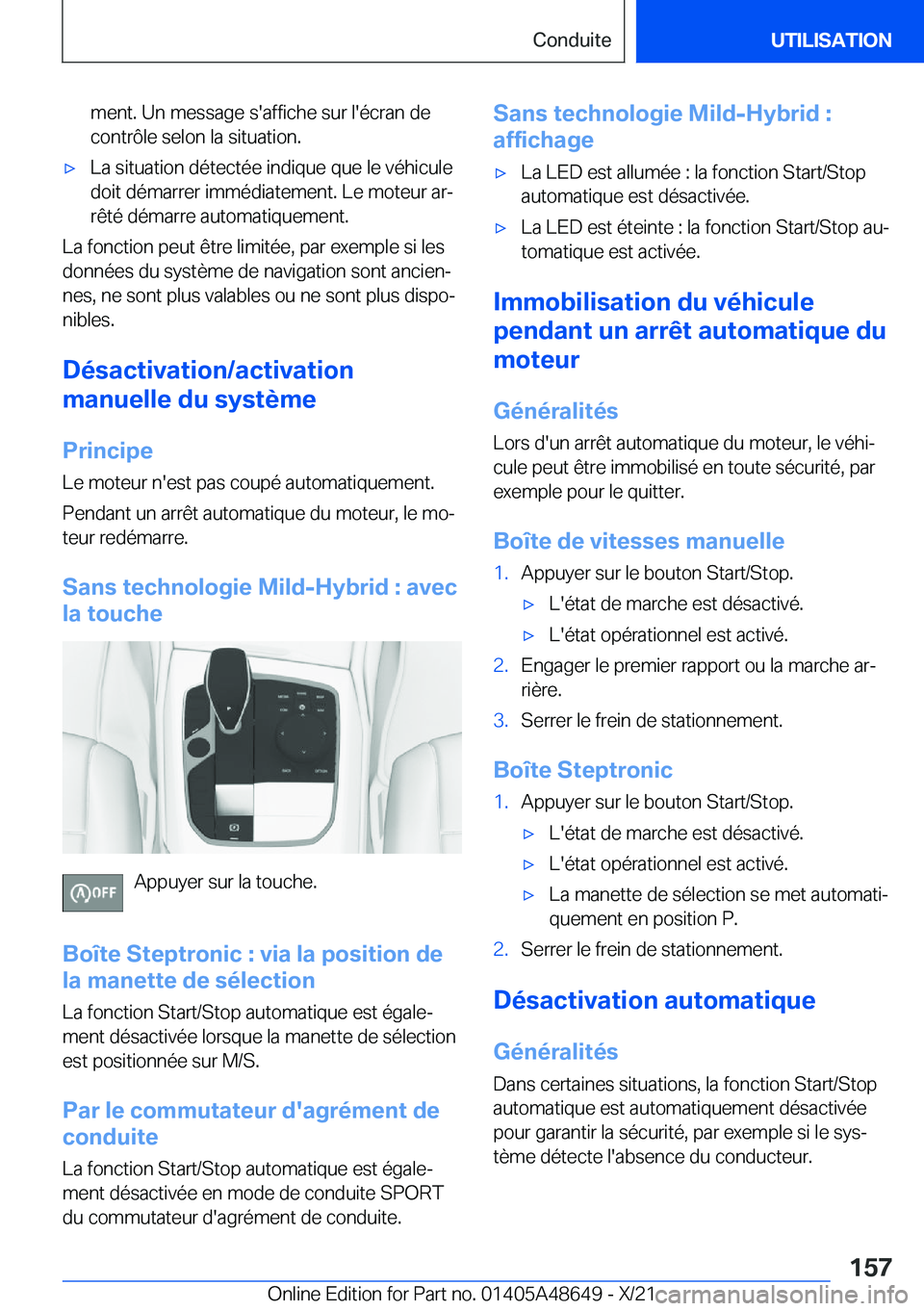BMW 3 SERIES 2022  Notices Demploi (in French) �m�e�n�t�.��U�n��m�e�s�s�a�g�e��s�'�a�f�f�i�c�h�e��s�u�r��l�'�é�c�r�a�n��d�e�c�o�n�t�r�