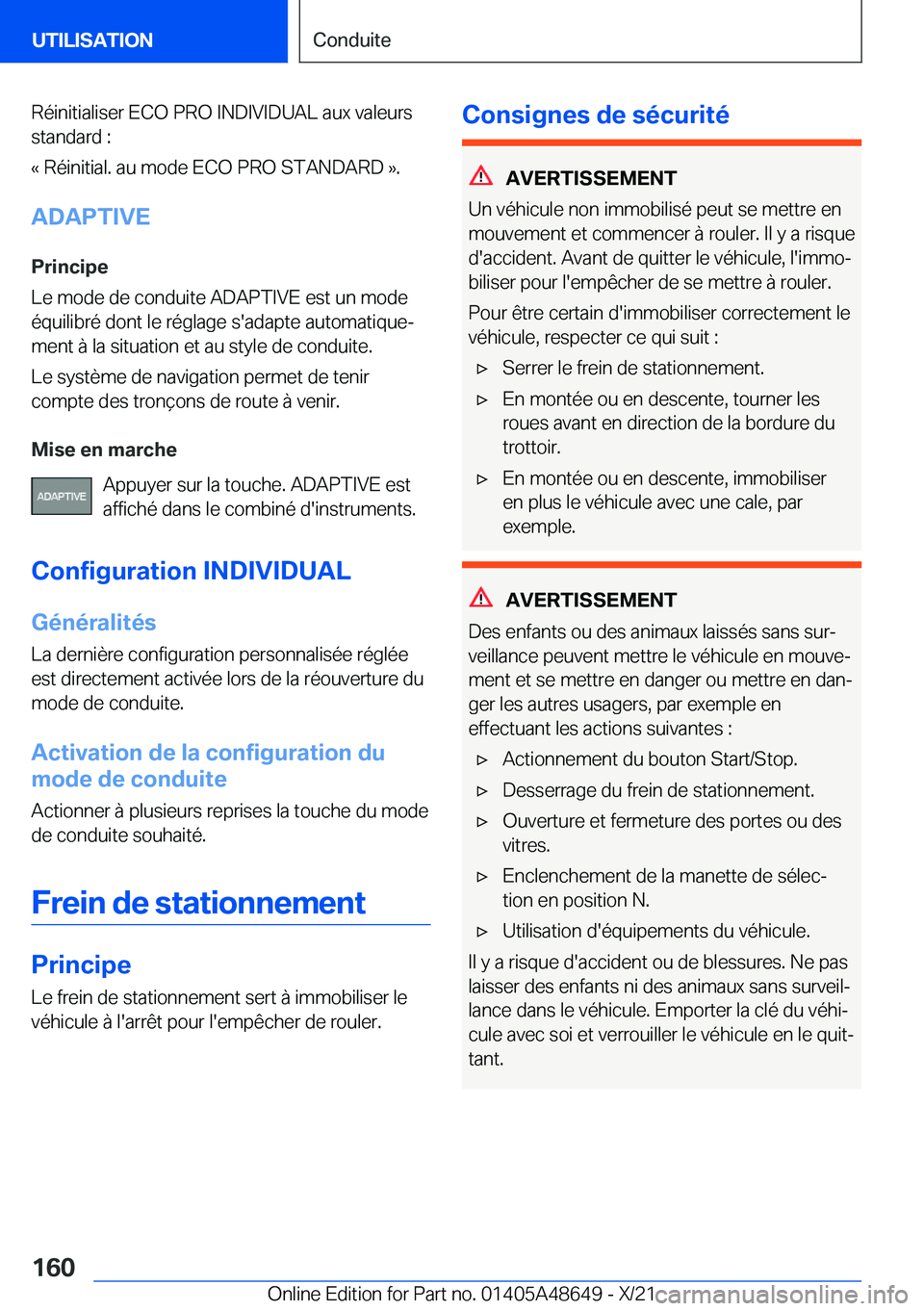 BMW 3 SERIES 2022  Notices Demploi (in French) �R�é�i�n�i�t�i�a�l�i�s�e�r��E�C�O��P�R�O��I�N�D�I�V�I�D�U�A�L��a�u�x��v�a�l�e�u�r�s
�s�t�a�n�d�a�r�d��:
�k��R�é�i�n�i�t�i�a�l�.��a�u��m�o�d�e��E�C�O��P�R�O��S�T�A�N�D�A�R�D��{�.
�A�D�A�