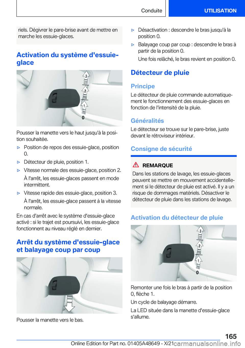 BMW 3 SERIES 2022  Notices Demploi (in French) �r�i�e�l�s�.��D�é�g�i�v�r�e�r��l�e��p�a�r�e�-�b�r�i�s�e��a�v�a�n�t��d�e��m�e�t�t�r�e��e�n
�m�a�r�c�h�e��l�e�s��e�s�s�u�i�e�-�g�l�a�c�e�s�.
�A�c�t�i�v�a�t�i�o�n��d�u��s�y�s�t�è�m�e��d�