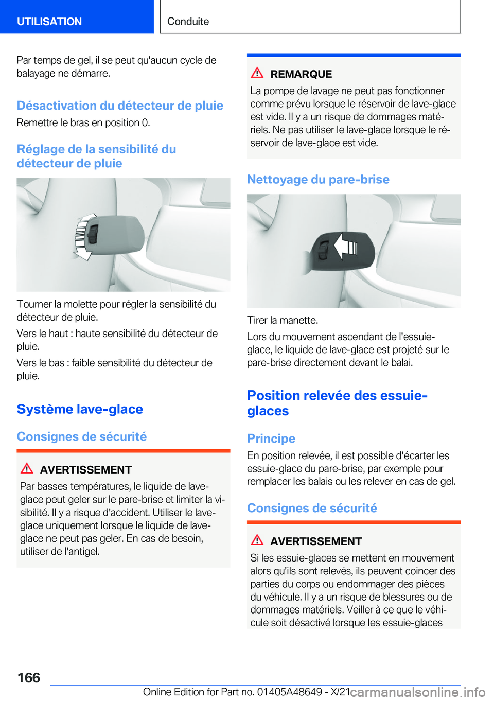 BMW 3 SERIES 2022  Notices Demploi (in French) �P�a�r��t�e�m�p�s��d�e��g�e�l�,��i�l��s�e��p�e�u�t��q�u�'�a�u�c�u�n��c�y�c�l�e��d�e
�b�a�l�a�y�a�g�e��n�e��d�é�m�a�r�r�e�.
�D�é�s�a�c�t�i�v�a�t�i�o�n��d�u��d�é�t�e�c�t�e�u�r��d�e�